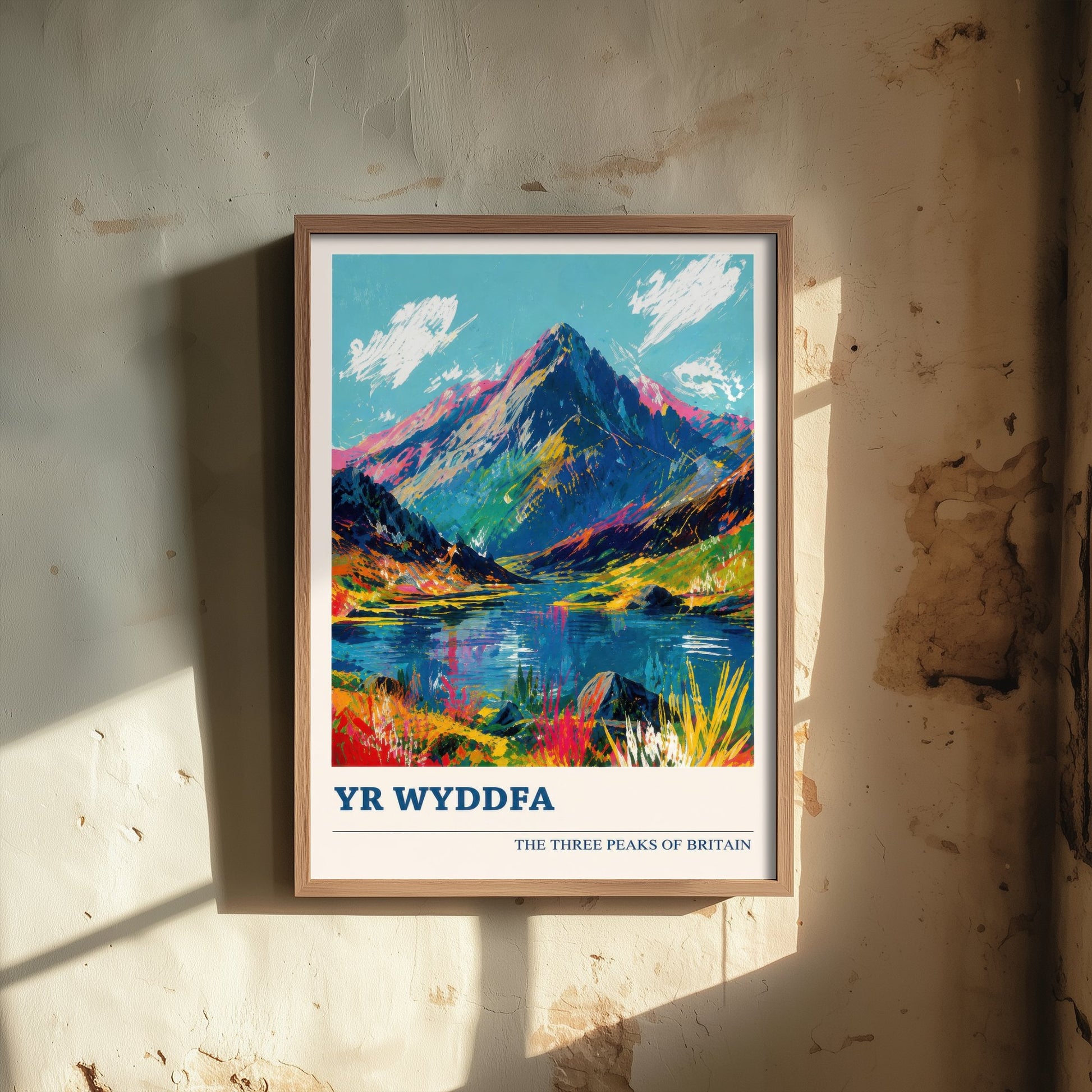 Yr Wyddfa Snowdon Travel Poster - Art Print - Vibrant Mountain Illustration - Wales Hiking Wall Art V4 1/3