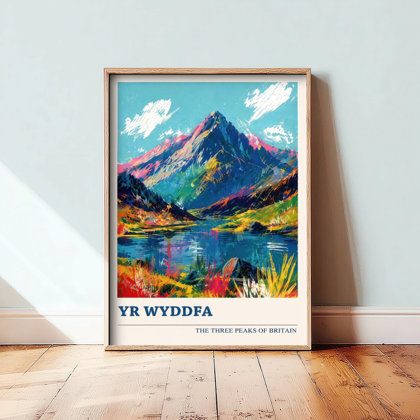 Yr Wyddfa Snowdon Travel Poster - Art Print - Vibrant Mountain Illustration - Wales Hiking Wall Art V4 1/3