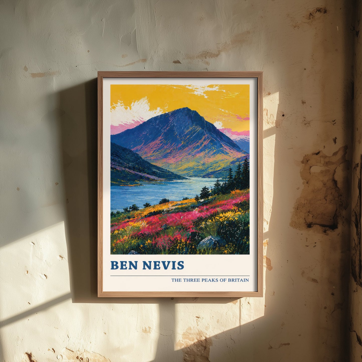 Ben Nevis Travel Poster - Art Print - Vibrant Mountain Illustration - Scottish Highlands Wall Art V4 3/3