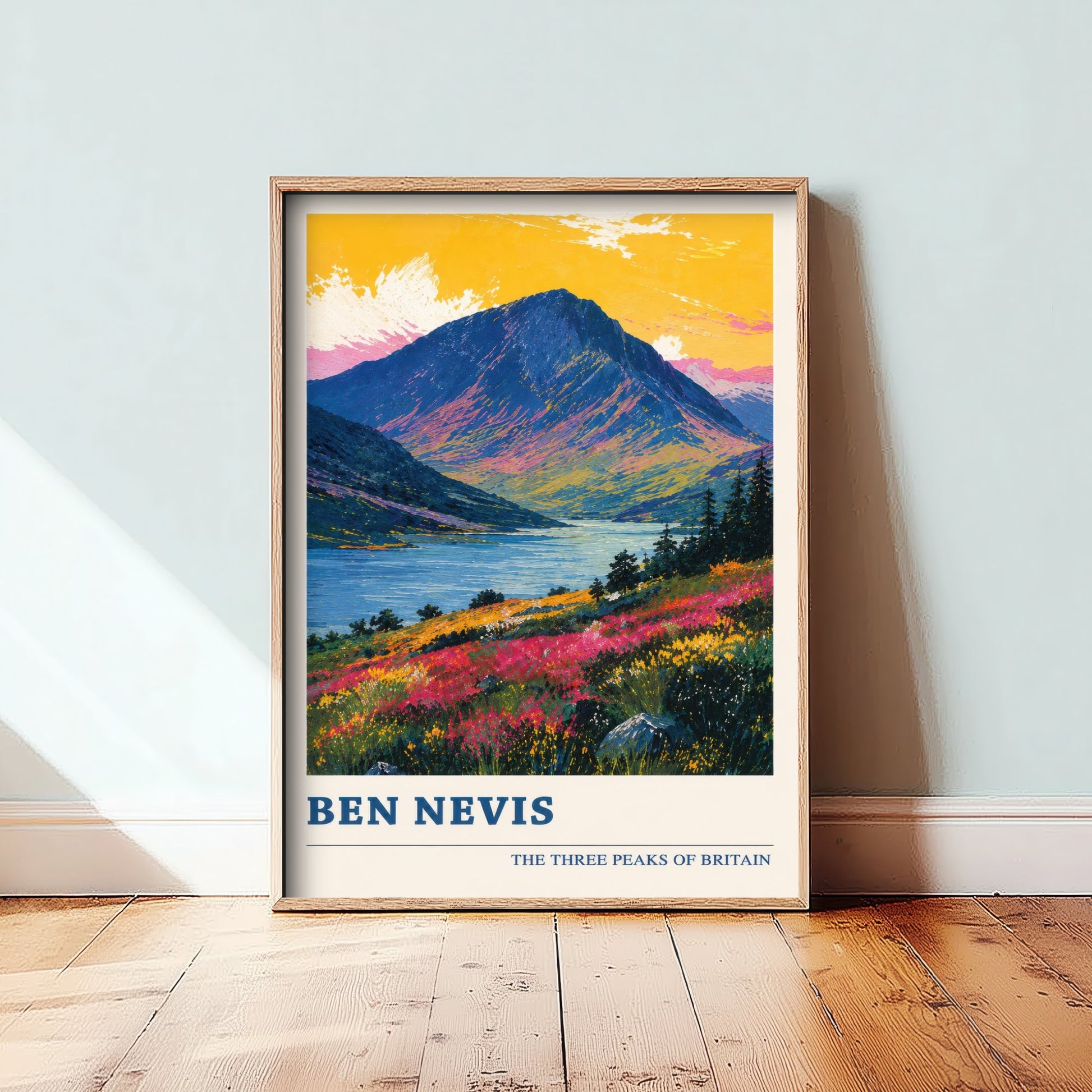 Ben Nevis Travel Poster - Art Print - Vibrant Mountain Illustration - Scottish Highlands Wall Art V4 3/3