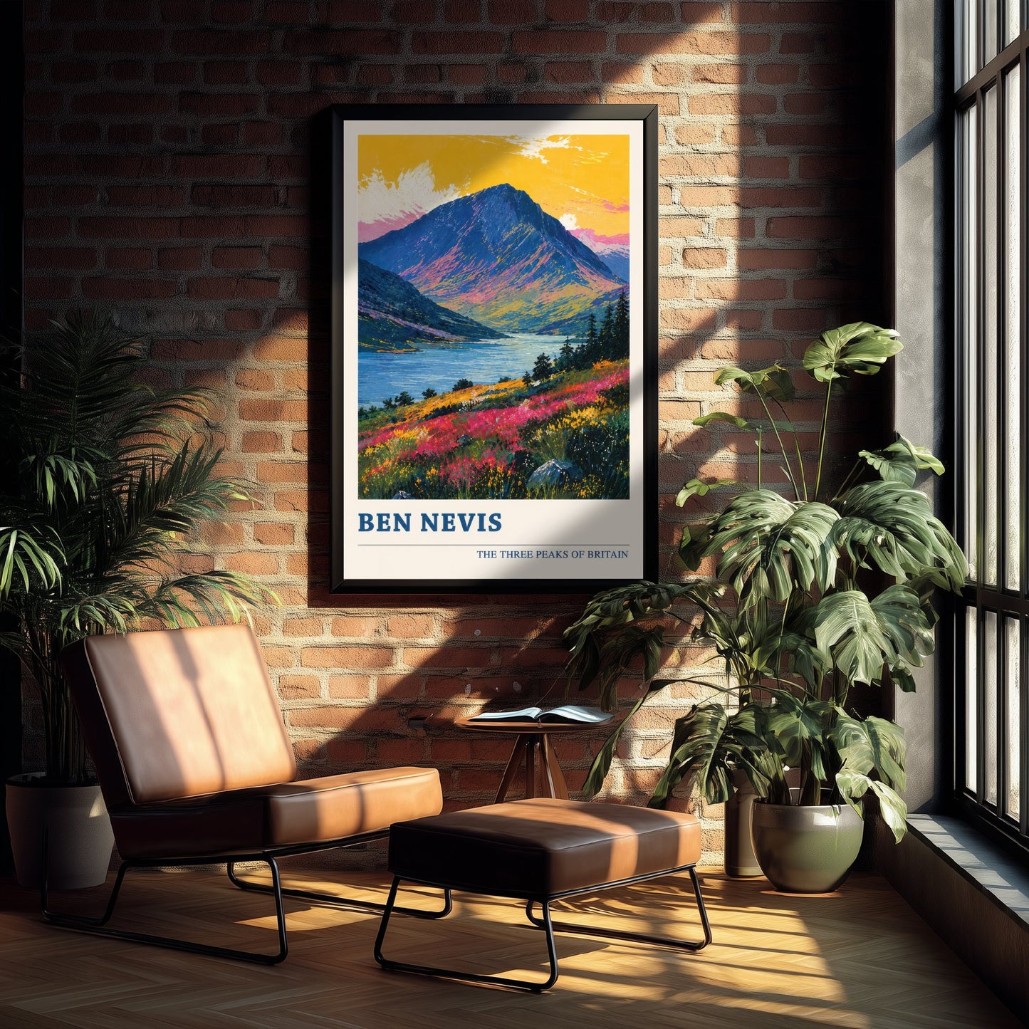 Ben Nevis Travel Poster - Art Print - Vibrant Mountain Illustration - Scottish Highlands Wall Art V4 3/3