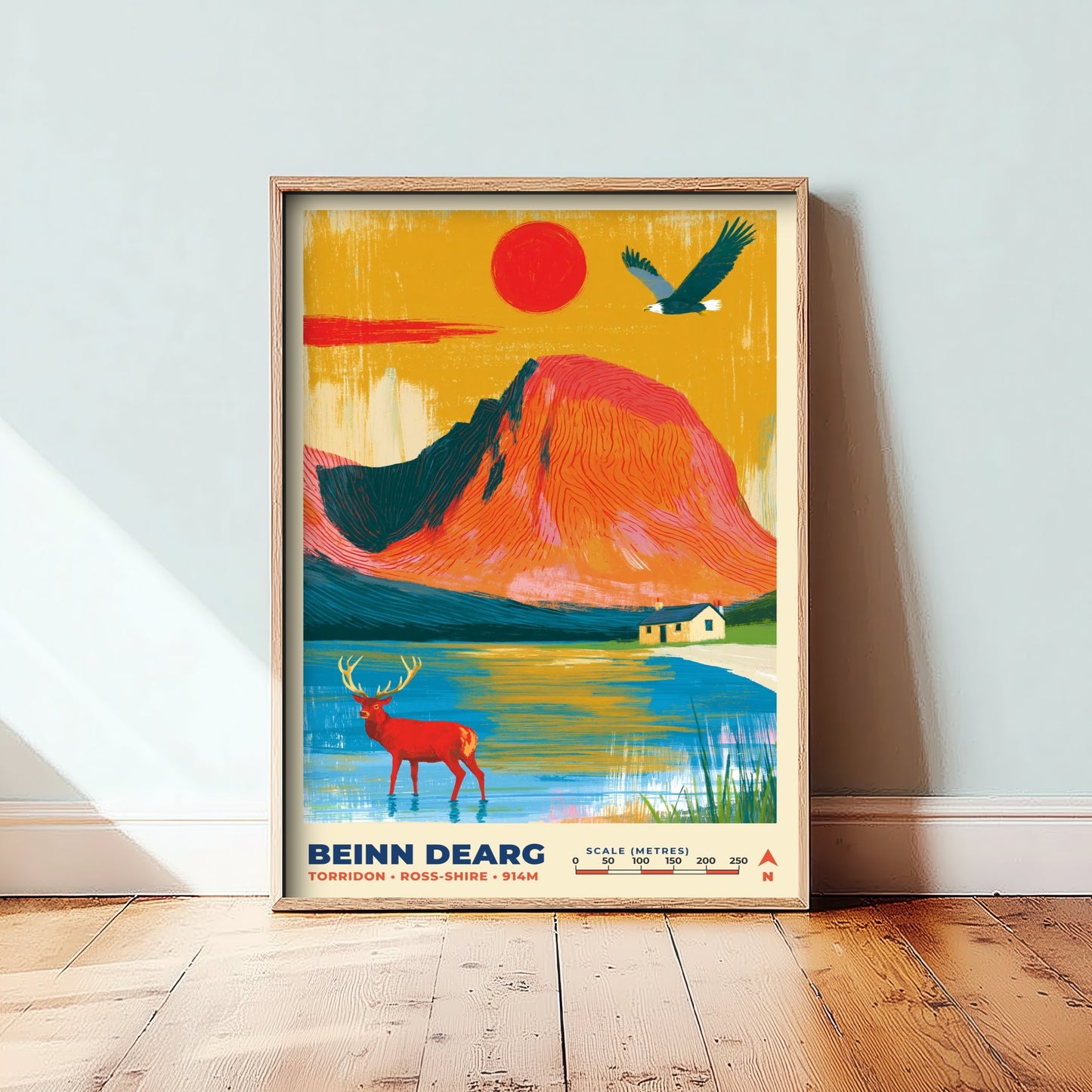 Beinn Dearg Travel Poster - Torridon Art Print - Bold Highland Mountain Painting - Ross-shire Wall Art 1/3