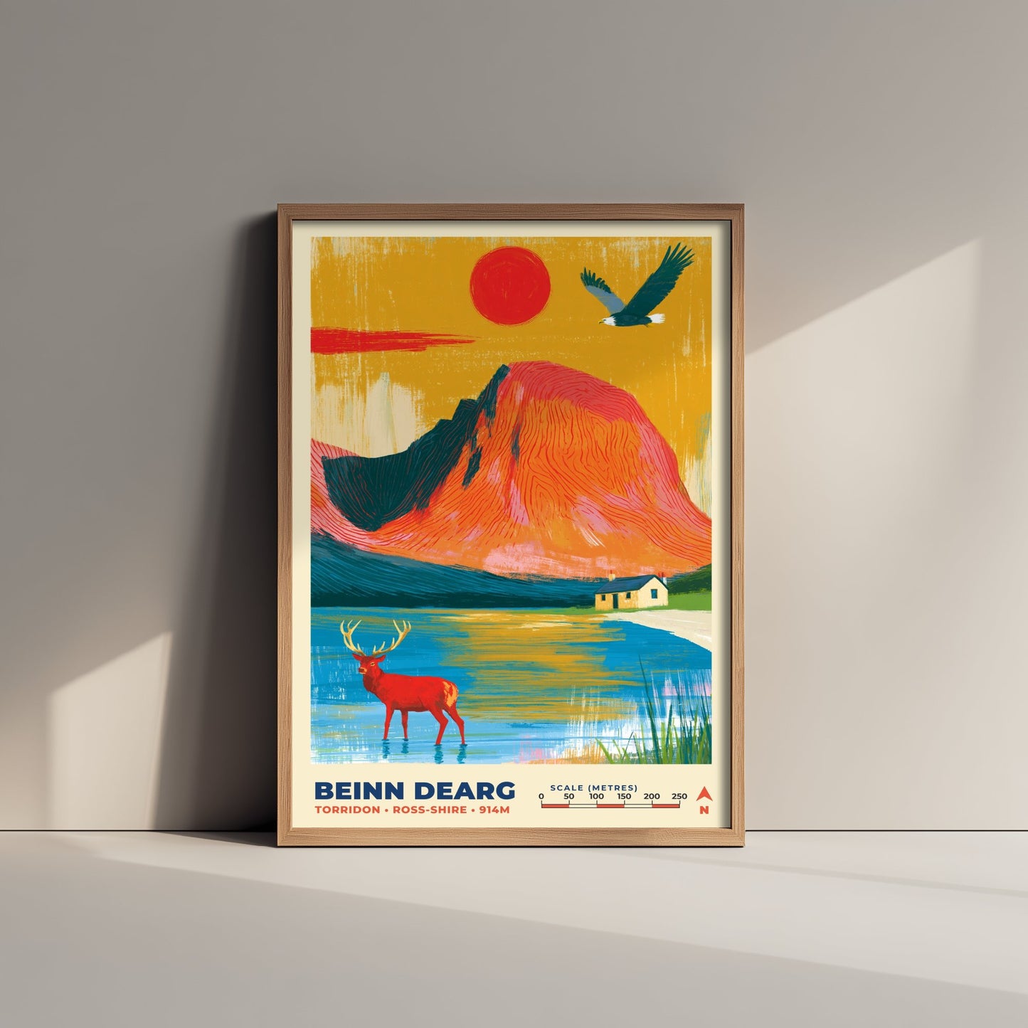 Beinn Dearg Travel Poster - Torridon Art Print - Bold Highland Mountain Painting - Ross-shire Wall Art 1/3