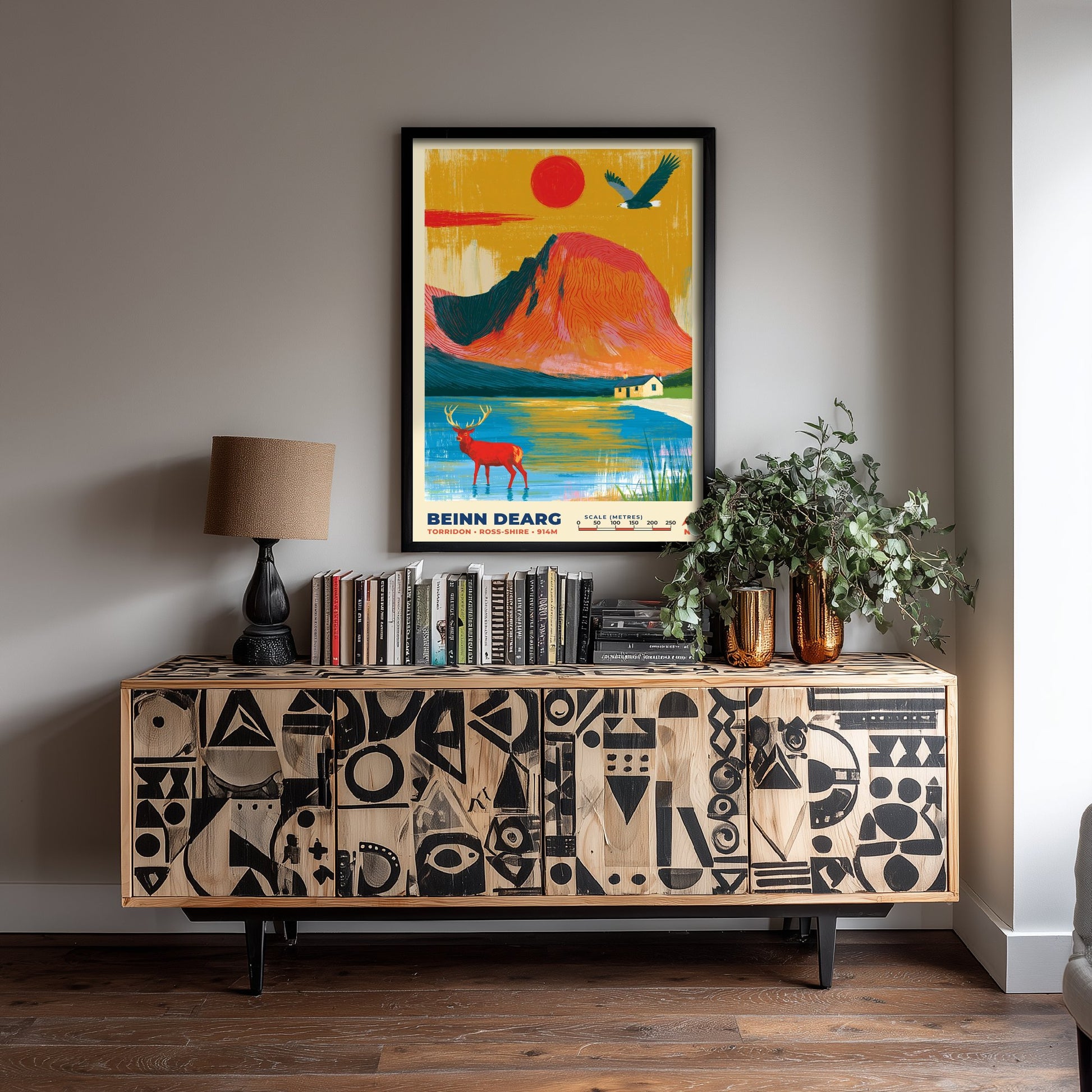 Beinn Dearg Travel Poster - Torridon Art Print - Bold Highland Mountain Painting - Ross-shire Wall Art 1/3