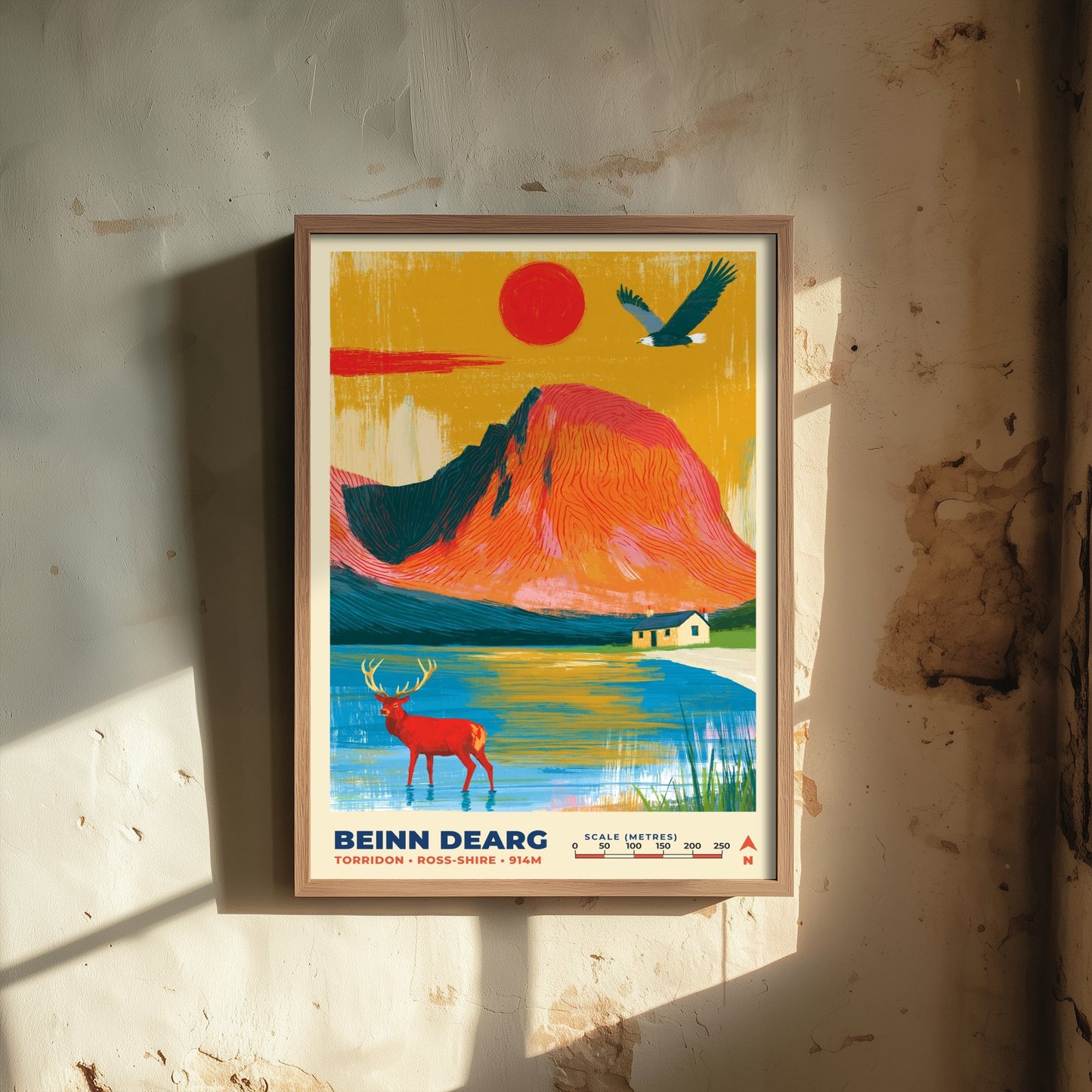 Beinn Dearg Travel Poster - Torridon Art Print - Bold Highland Mountain Painting - Ross-shire Wall Art 1/3