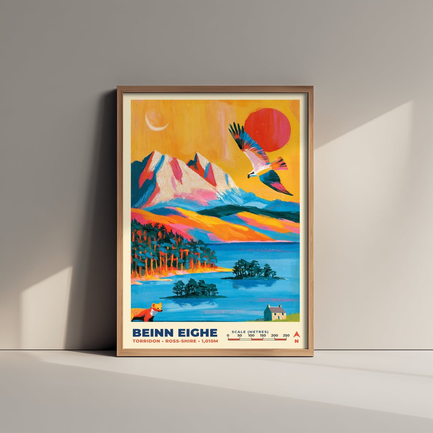 Beinn Eighe Travel Poster - Torridon Art Print - Bold Highland Mountain Painting - Loch Maree Wall Art 2/3
