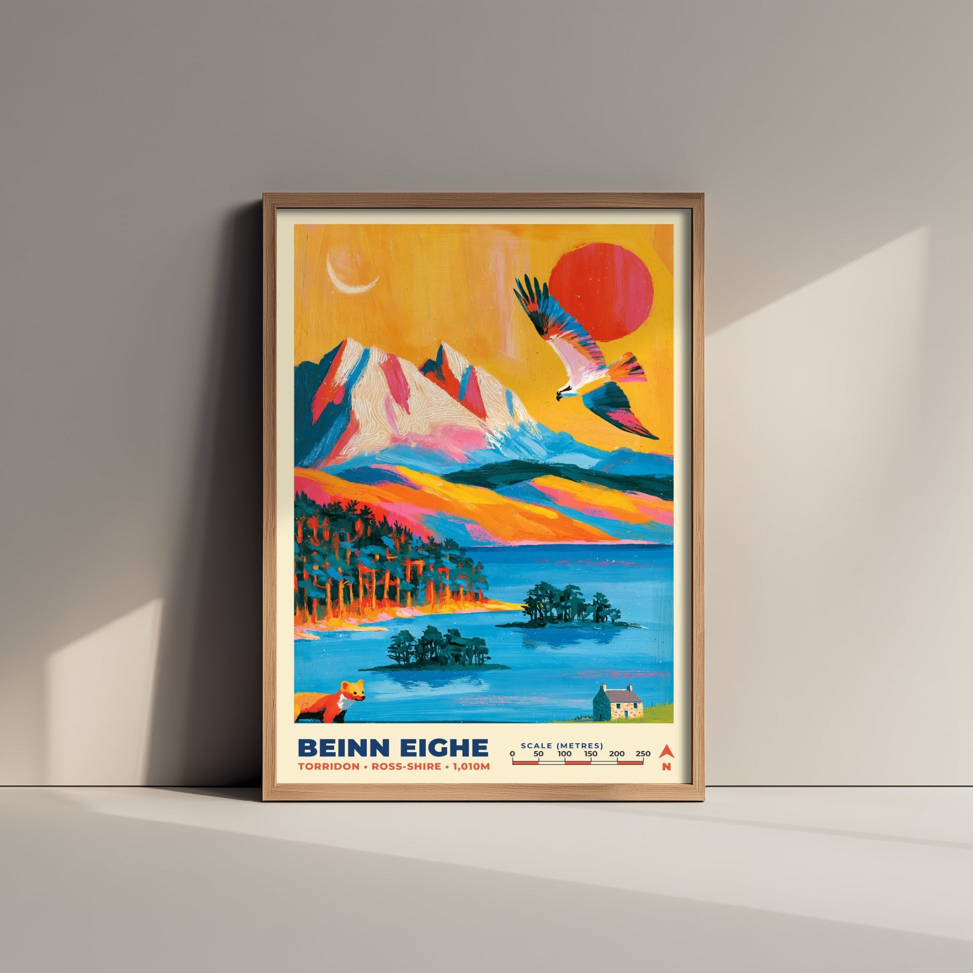 Beinn Eighe Travel Poster - Torridon Art Print - Bold Highland Mountain Painting - Loch Maree Wall Art 2/3