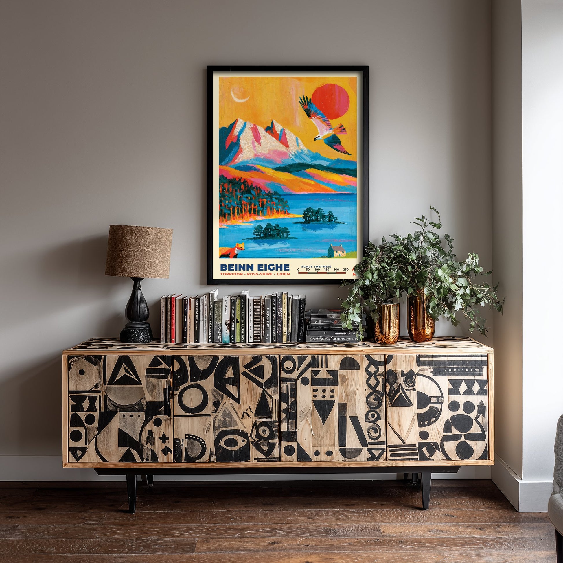 Beinn Eighe Travel Poster - Torridon Art Print - Bold Highland Mountain Painting - Loch Maree Wall Art 2/3