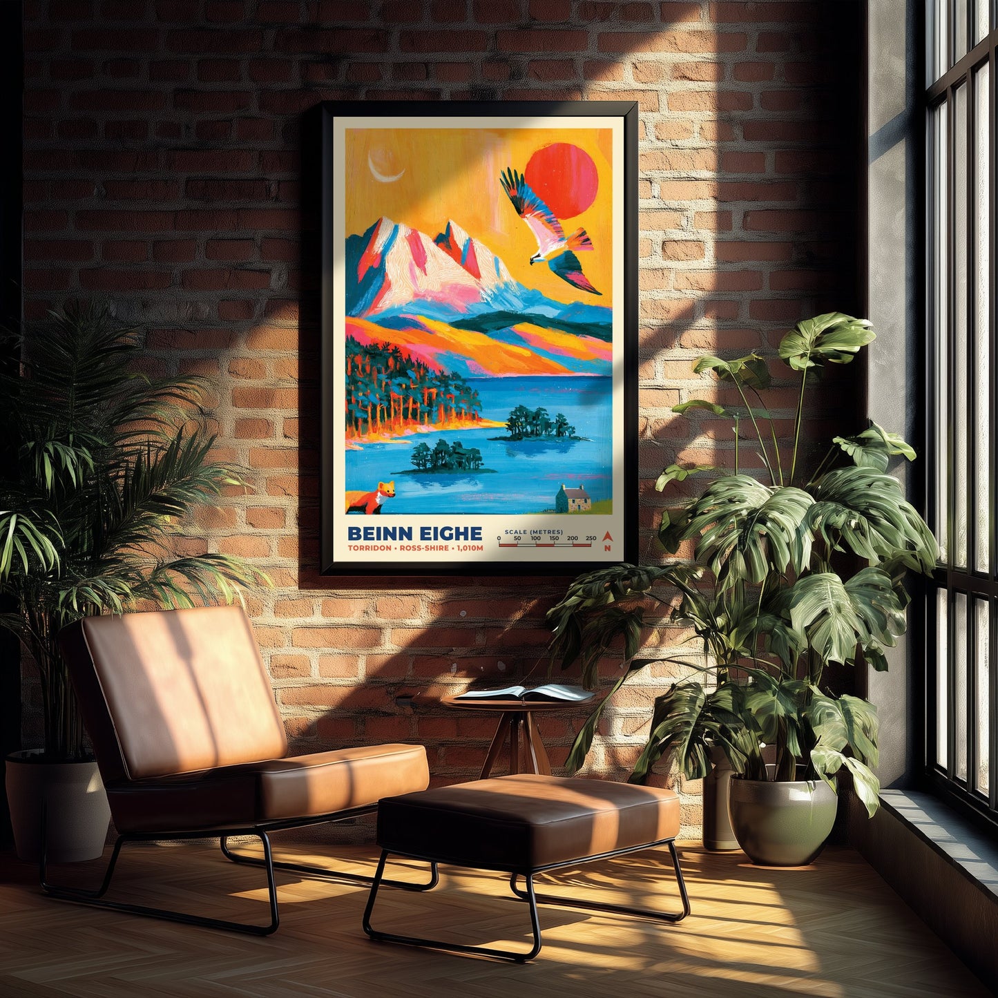 Beinn Eighe Travel Poster - Torridon Art Print - Bold Highland Mountain Painting - Loch Maree Wall Art 2/3