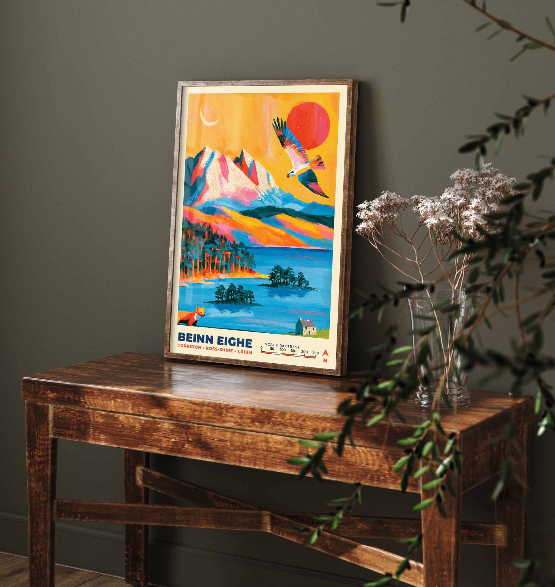 Beinn Eighe Travel Poster - Torridon Art Print - Bold Highland Mountain Painting - Loch Maree Wall Art 2/3