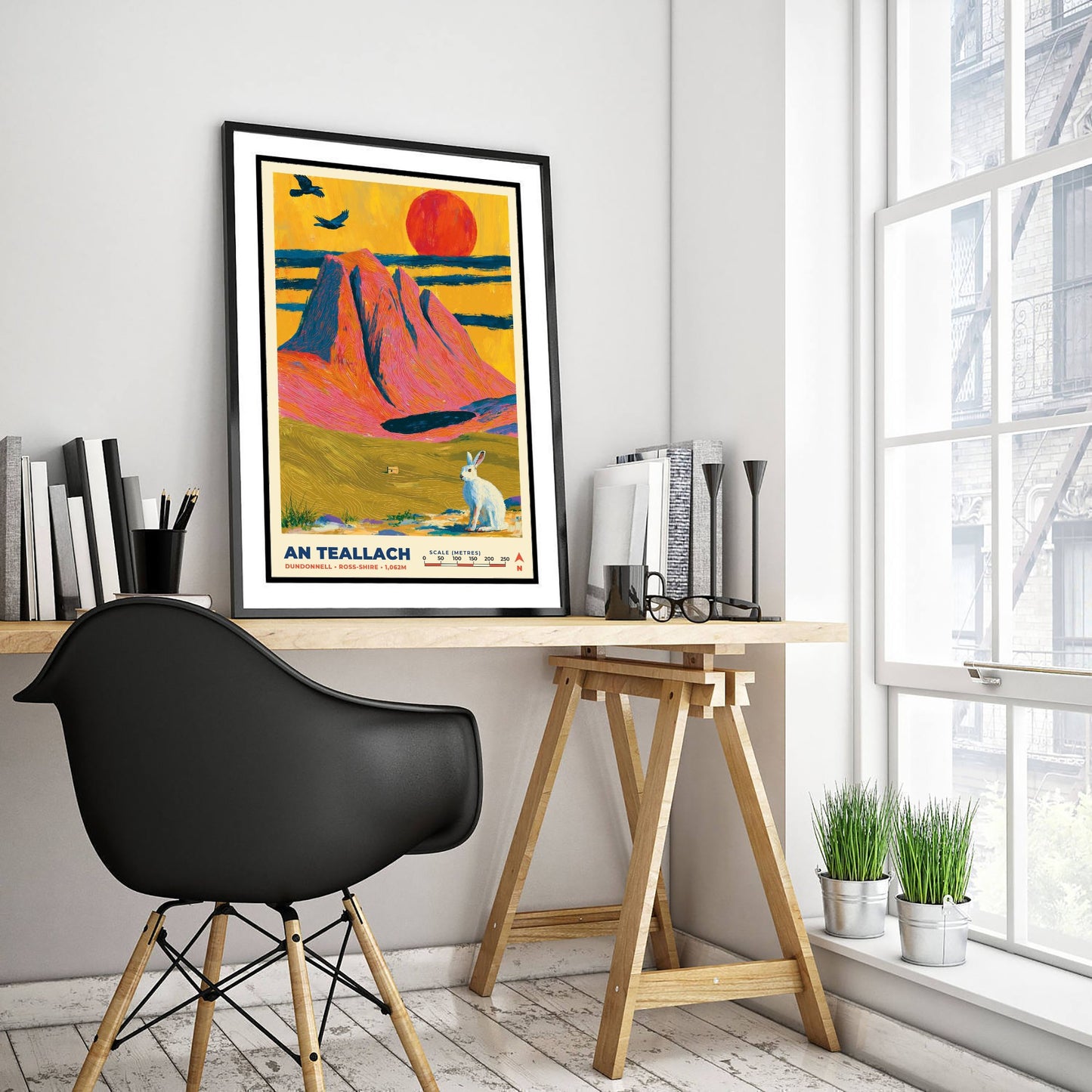 An Teallach Travel Poster - Dundonnell Art Print - Bold Highland Mountain Illustration - Ross-shire Art 3/3