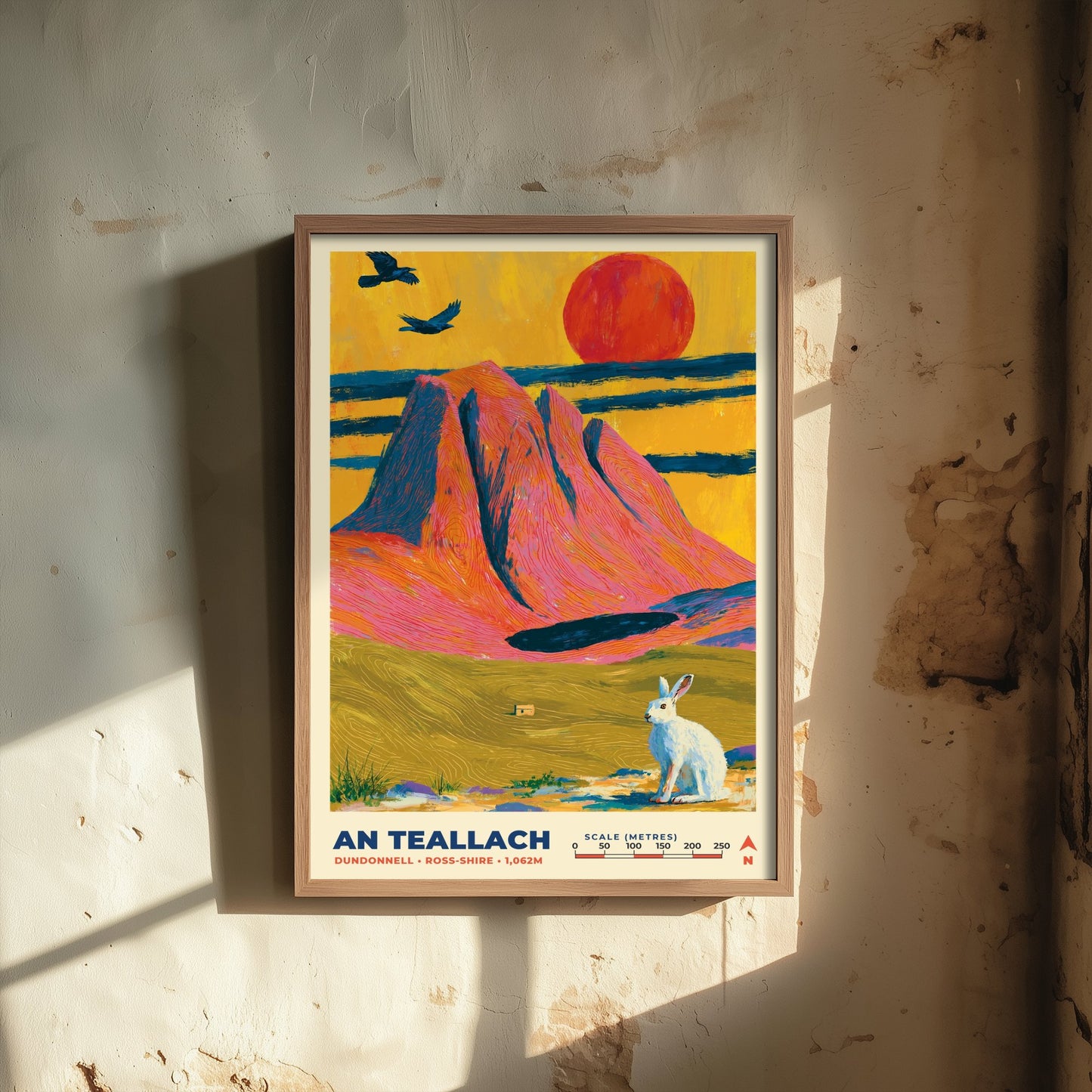 An Teallach Travel Poster - Dundonnell Art Print - Bold Highland Mountain Illustration - Ross-shire Art 3/3