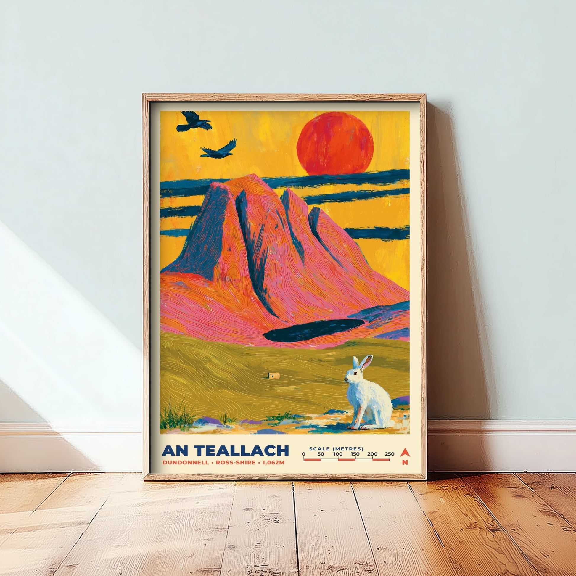 An Teallach Travel Poster - Dundonnell Art Print - Bold Highland Mountain Illustration - Ross-shire Art 3/3