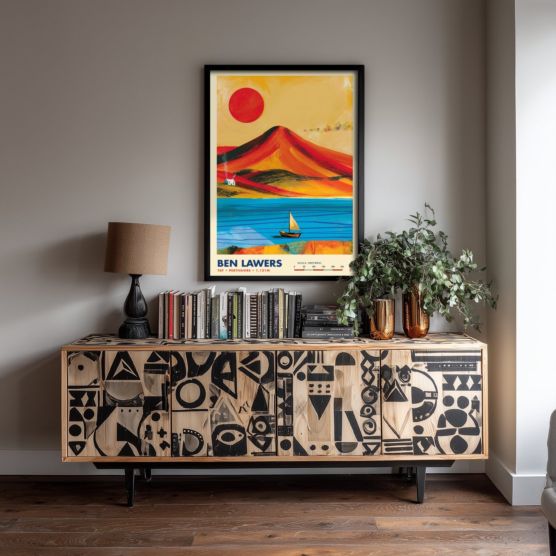 Ben Lawers Perthshire Travel Poster - Loch Tay Art Print - Vibrant Mountain Illustration - Scottish Highlands 3/3