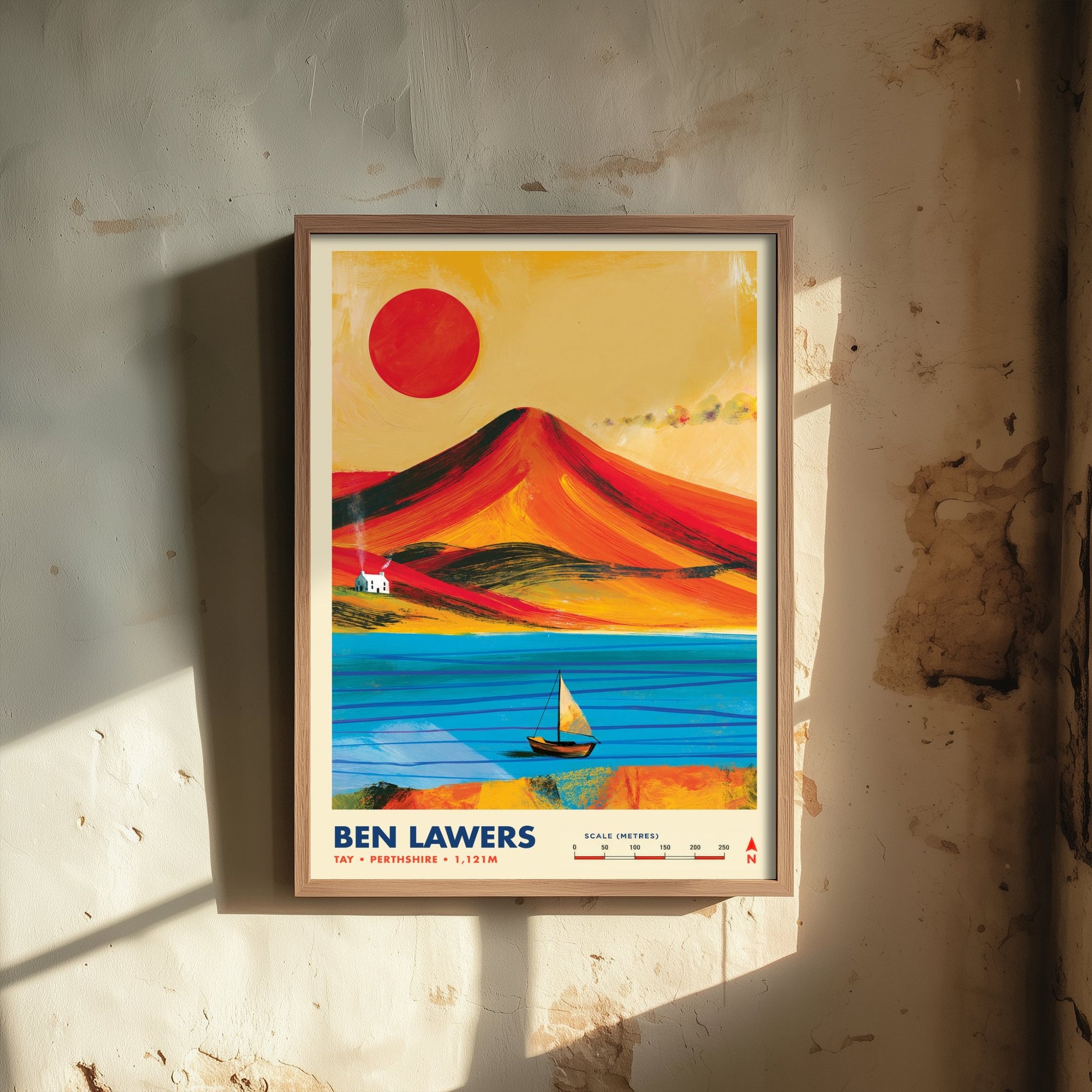 Ben Lawers Perthshire Travel Poster - Loch Tay Art Print - Vibrant Mountain Illustration - Scottish Highlands 3/3