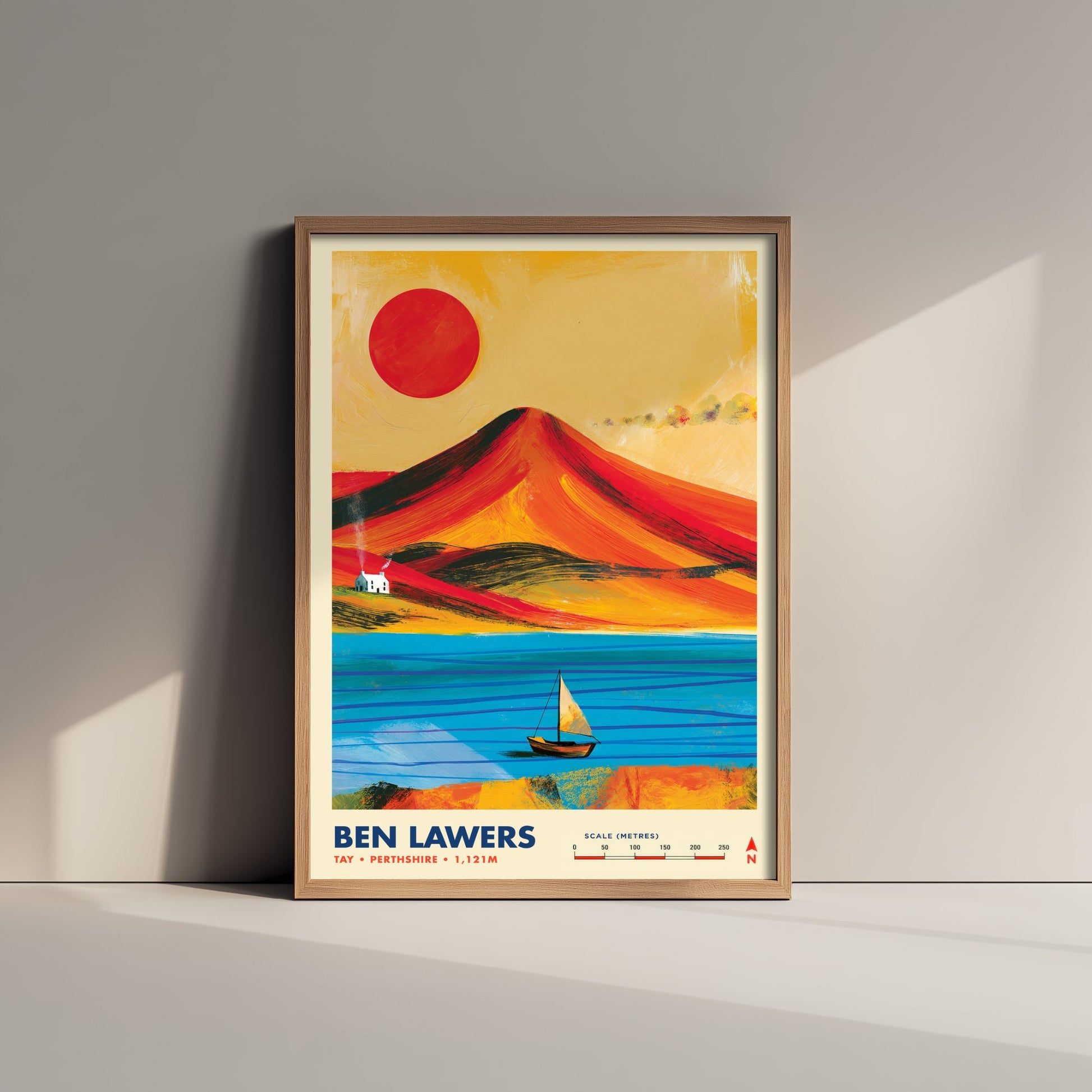Ben Lawers Perthshire Travel Poster - Loch Tay Art Print - Vibrant Mountain Illustration - Scottish Highlands 3/3