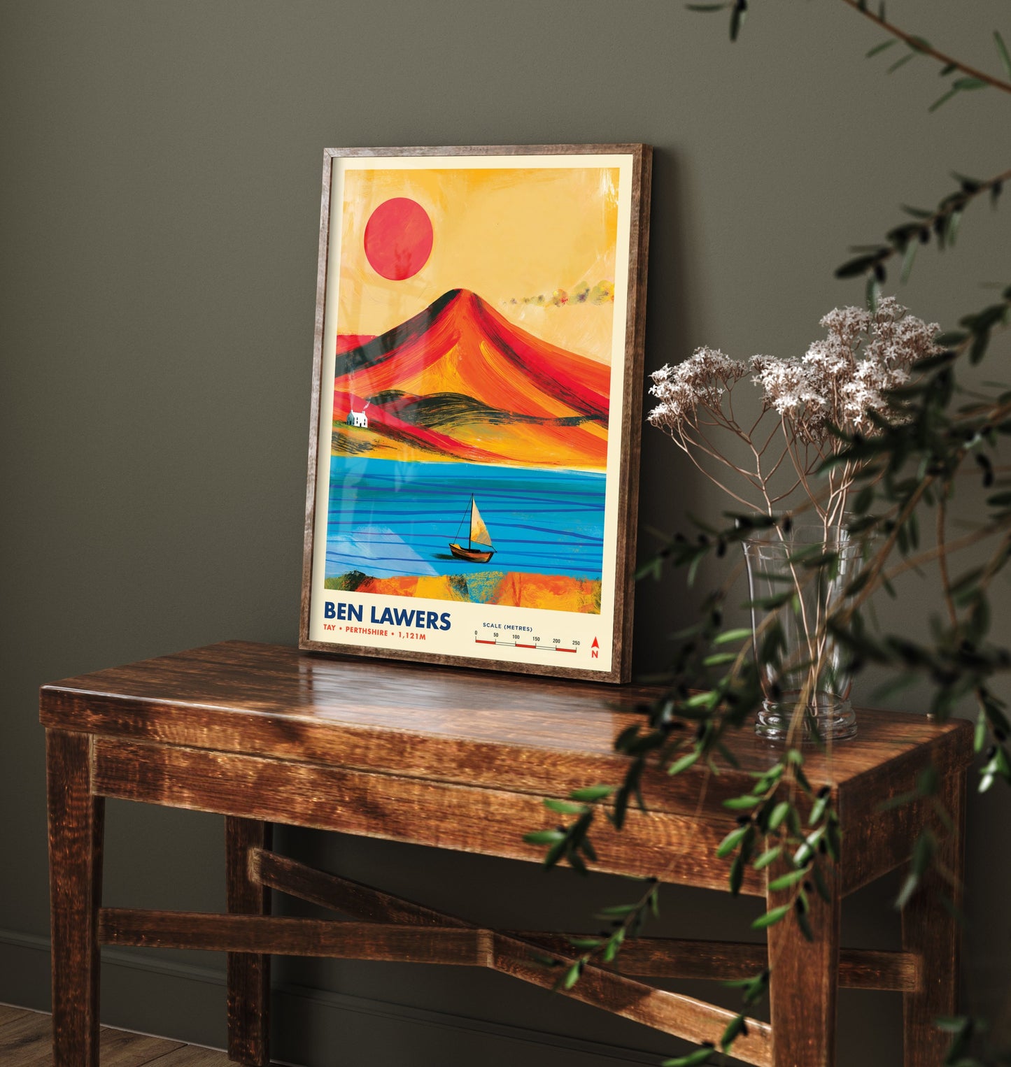 Ben Lawers Perthshire Travel Poster - Loch Tay Art Print - Vibrant Mountain Illustration - Scottish Highlands 3/3