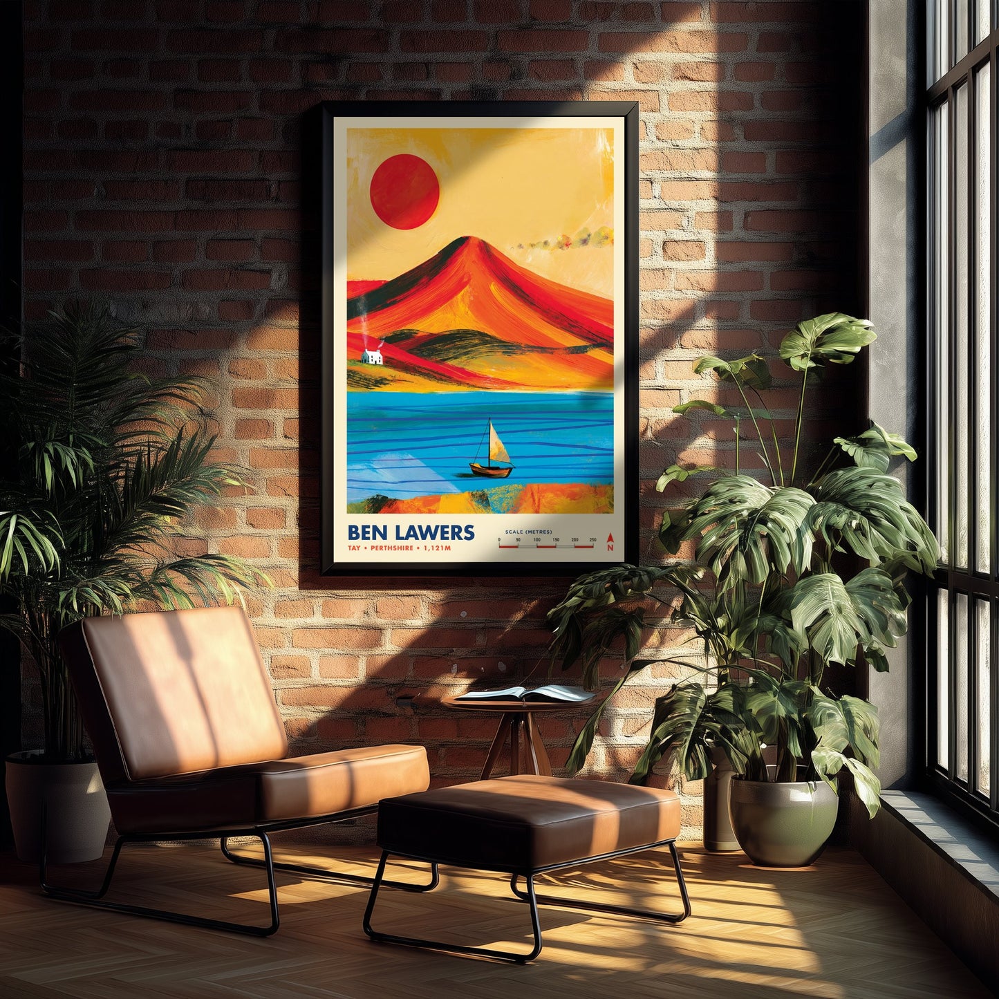 Ben Lawers Perthshire Travel Poster - Loch Tay Art Print - Vibrant Mountain Illustration - Scottish Highlands 3/3