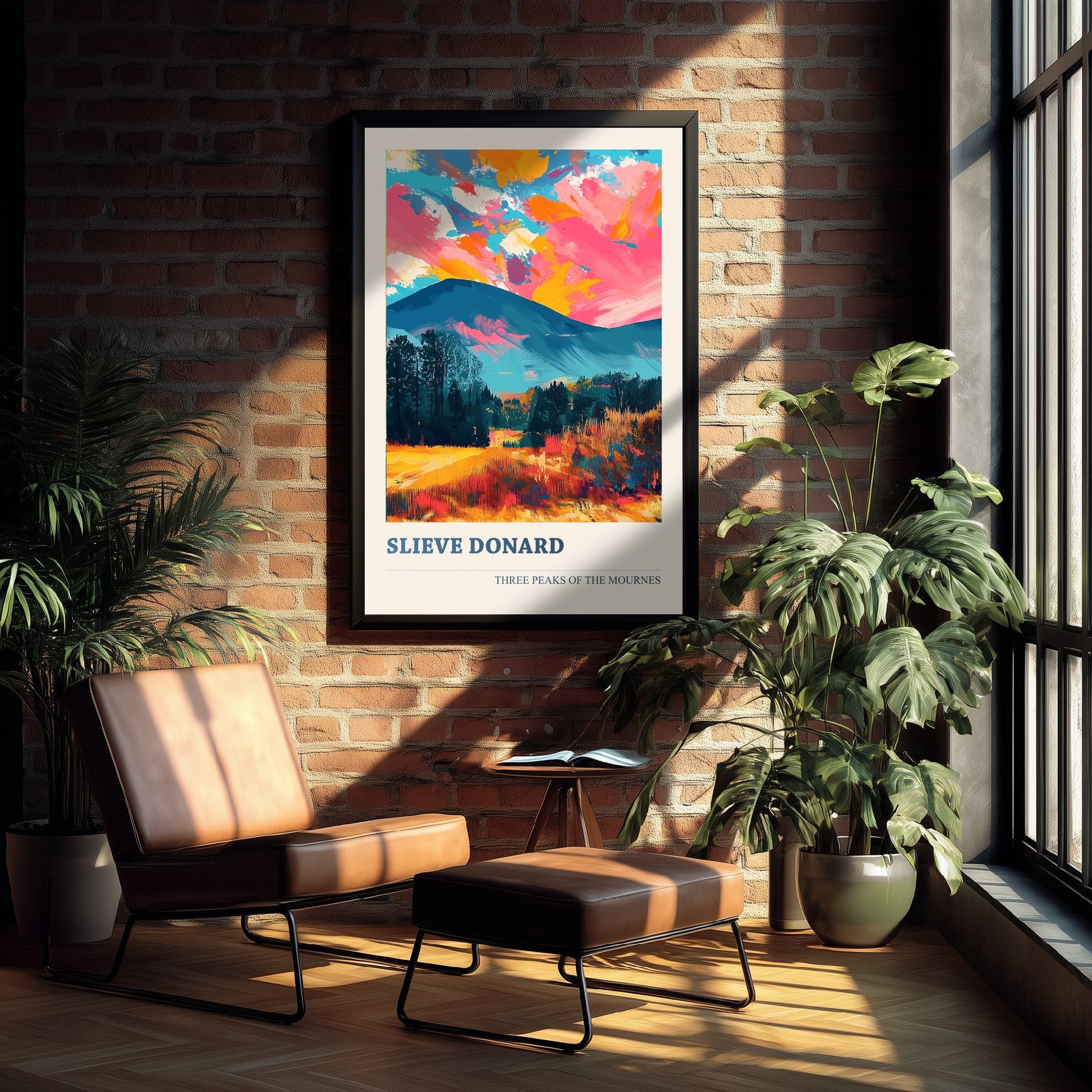 Slieve Donard Travel Poster - Mourne Mountains Art Print - Vibrant Landscape Painting - Three Peaks 1/3