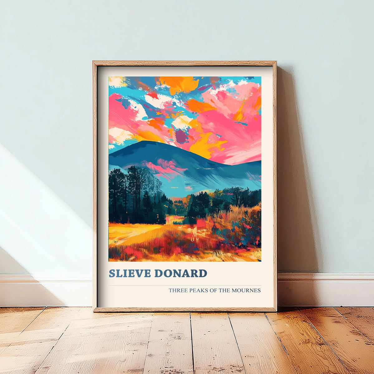 Slieve Donard Travel Poster - Mourne Mountains Art Print - Vibrant Landscape Painting - Three Peaks 1/3