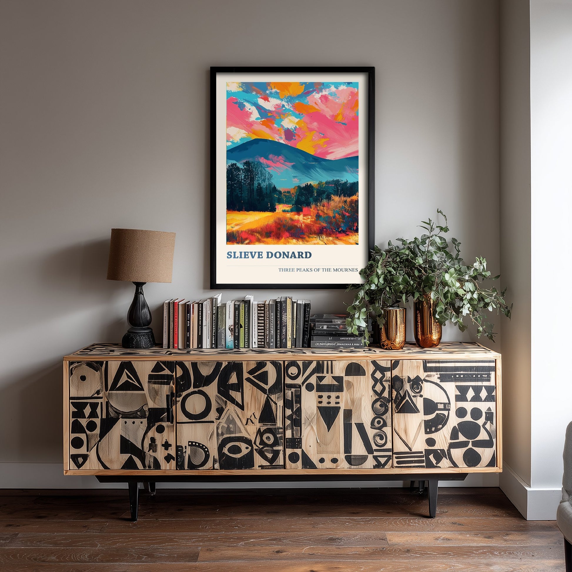 Slieve Donard Travel Poster - Mourne Mountains Art Print - Vibrant Landscape Painting - Three Peaks 1/3