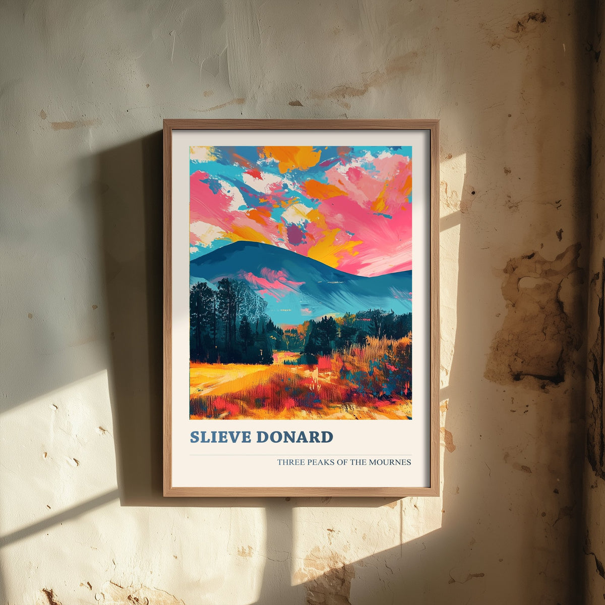 Slieve Donard Travel Poster - Mourne Mountains Art Print - Vibrant Landscape Painting - Three Peaks 1/3
