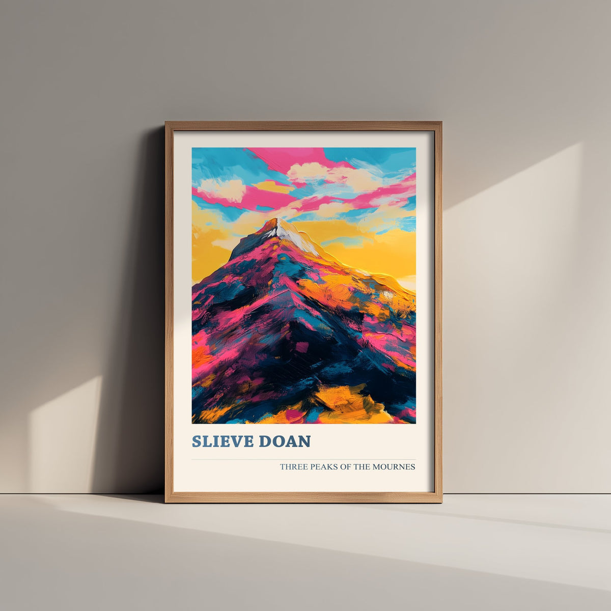 Slieve Doan Travel Poster - Mourne Mountains Art Print - Vibrant Landscape Painting - Three Peaks 2/3