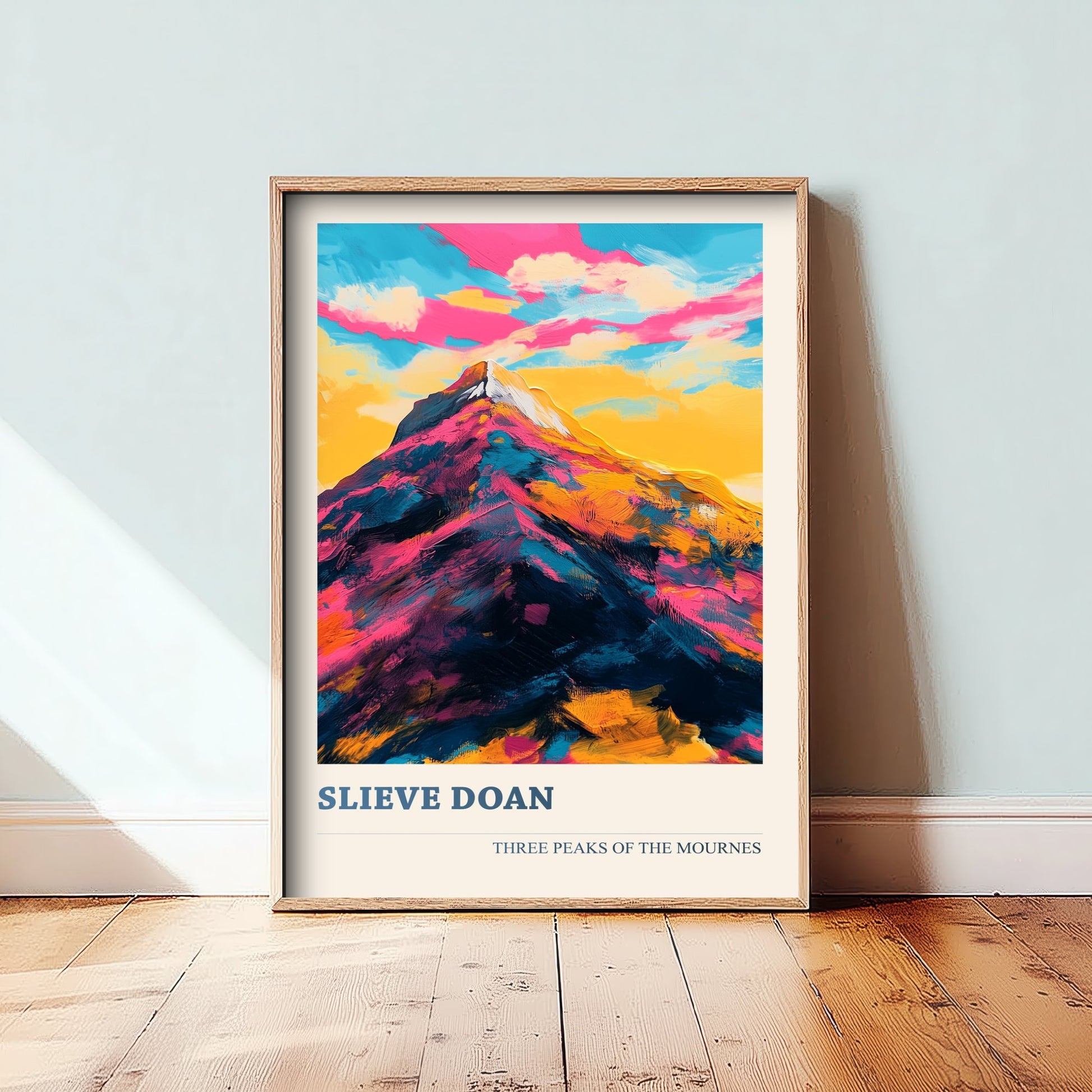 Slieve Doan Travel Poster - Mourne Mountains Art Print - Vibrant Landscape Painting - Three Peaks 2/3