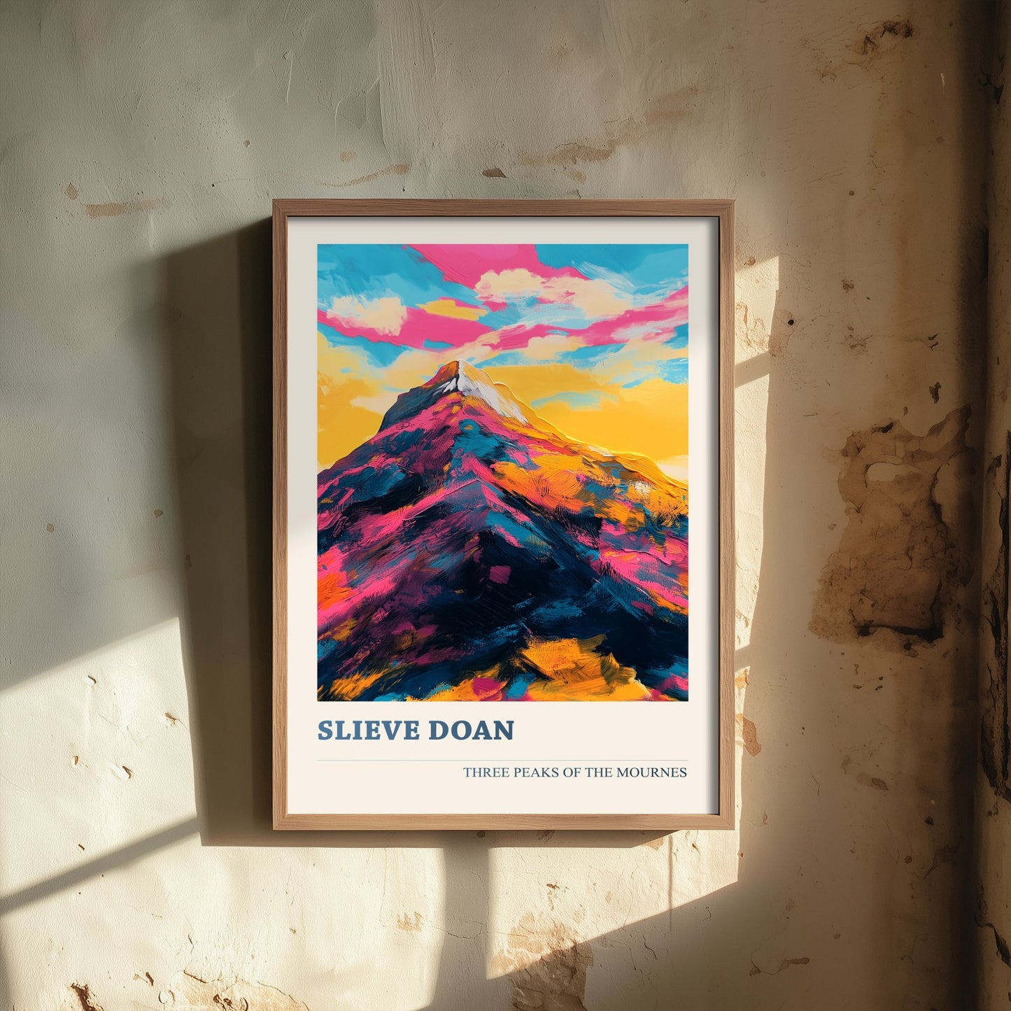 Slieve Doan Travel Poster - Mourne Mountains Art Print - Vibrant Landscape Painting - Three Peaks 2/3