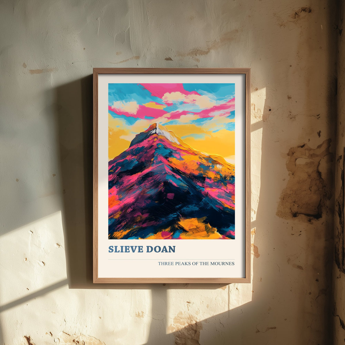 Slieve Doan Travel Poster - Mourne Mountains Art Print - Vibrant Landscape Painting - Three Peaks 2/3