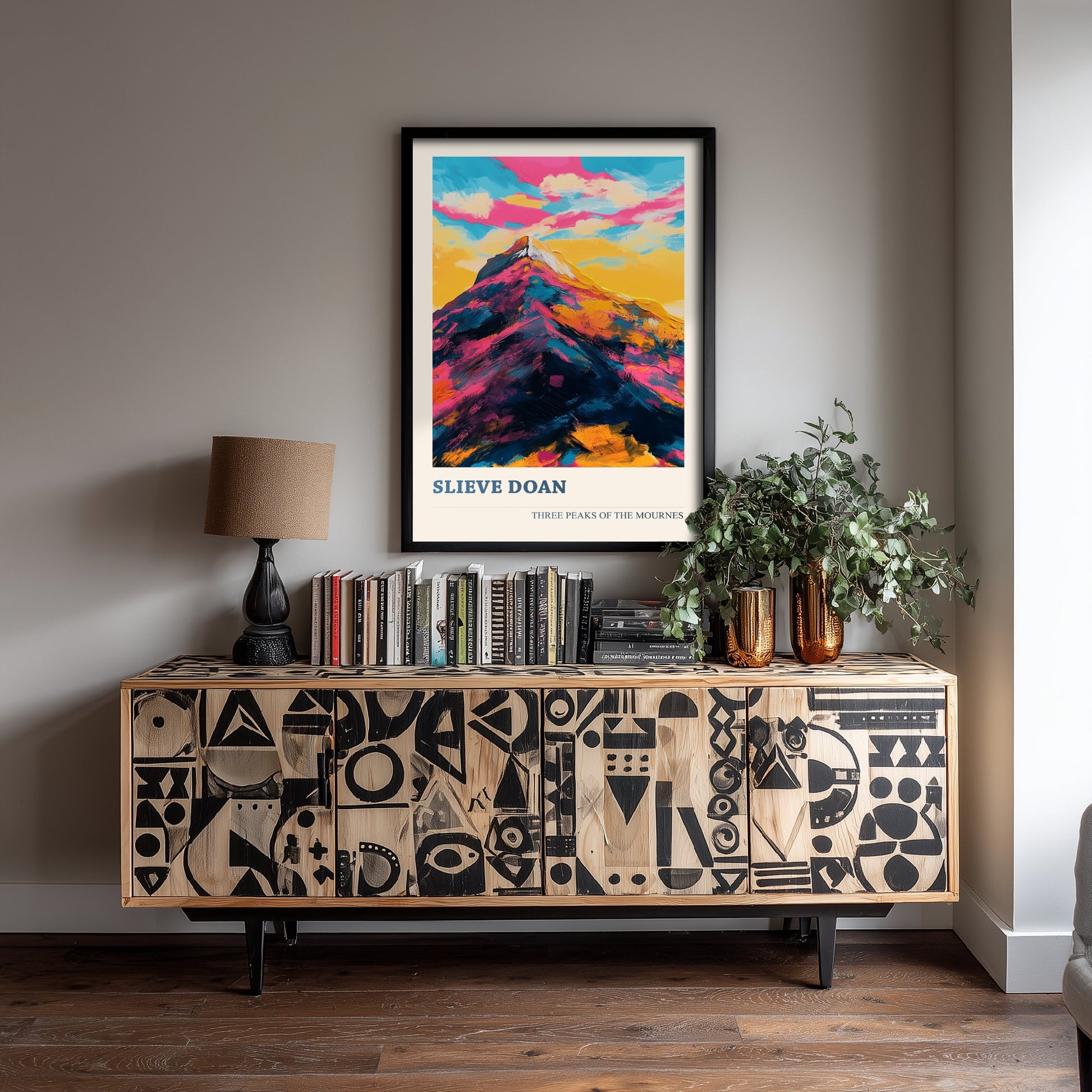 Slieve Doan Travel Poster - Mourne Mountains Art Print - Vibrant Landscape Painting - Three Peaks 2/3