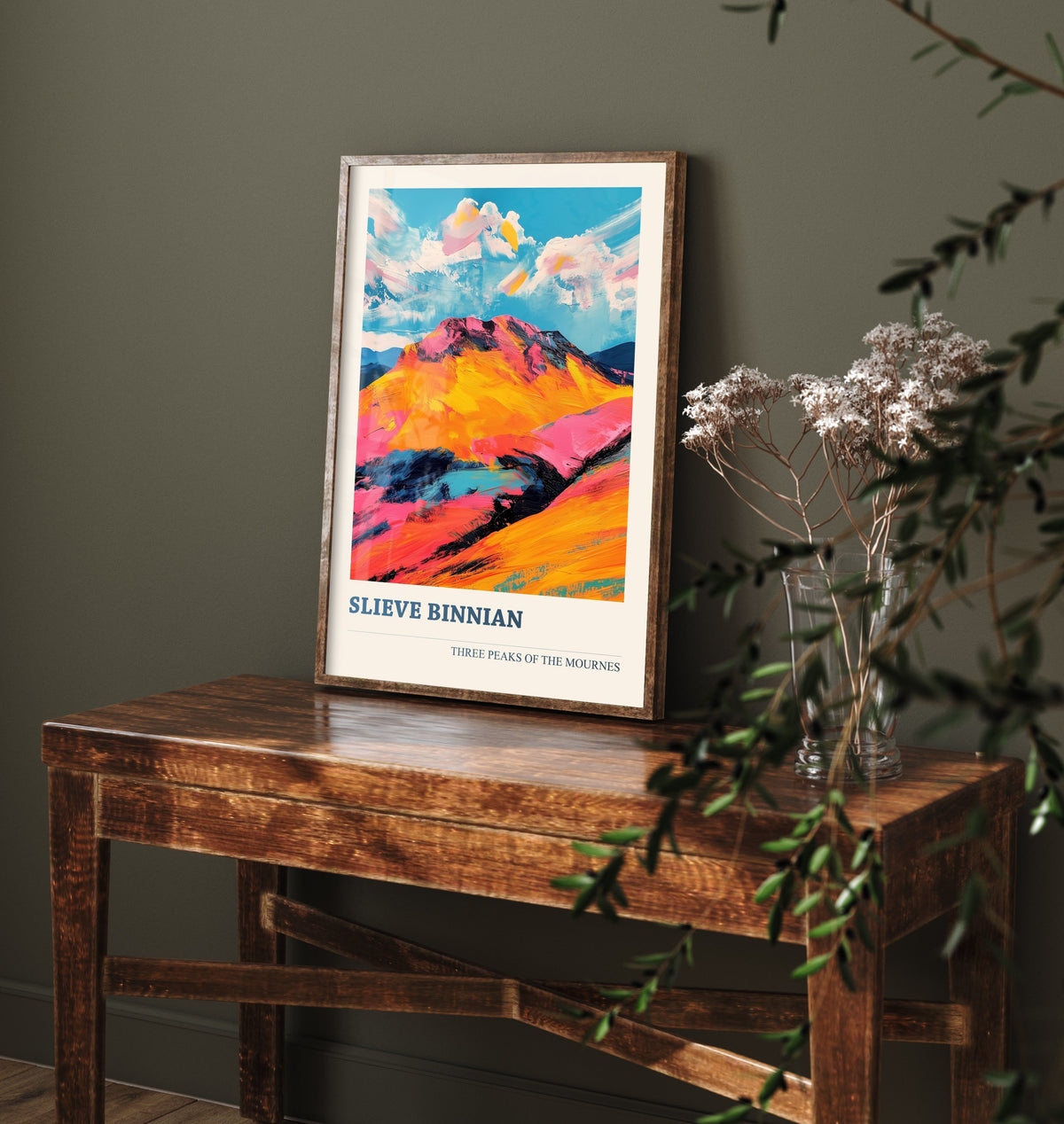 Slieve Binnian Travel Poster - Mourne Mountains Art Print - Vibrant Landscape Painting - Three Peaks 3/3
