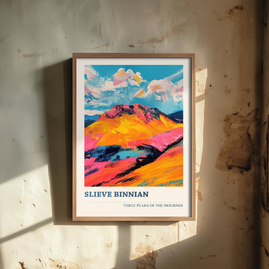 Slieve Binnian Travel Poster - Mourne Mountains Art Print - Vibrant Landscape Painting - Three Peaks 3/3