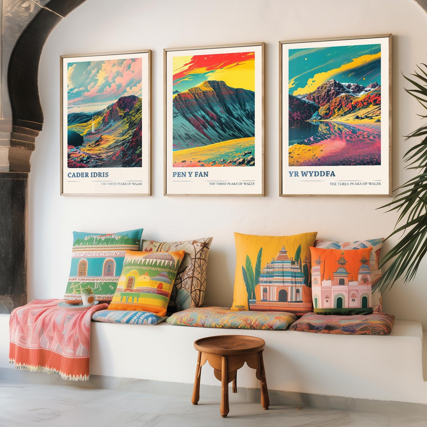 Set of Three Peaks of Wales Travel Posters V2 - Cader Idris, Pen y Fan, Yr Wyddfa- 3 Art Prints