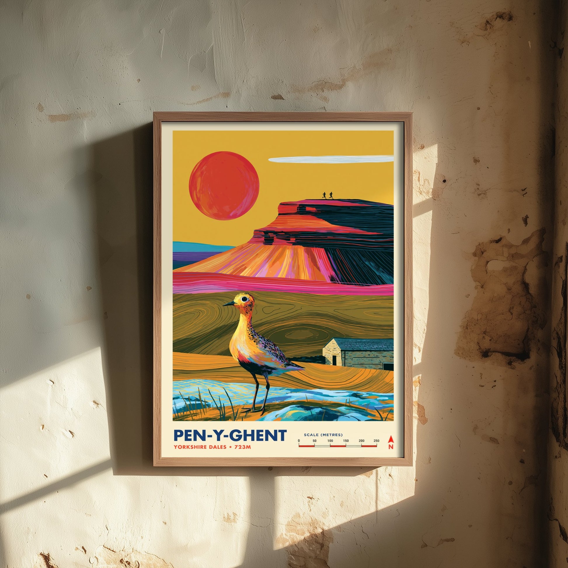 Pen-y-ghent Yorkshire Dales Travel Poster - Mountain Art Print - Vibrant Illustration - Fell Walking Hike Visit 3/3