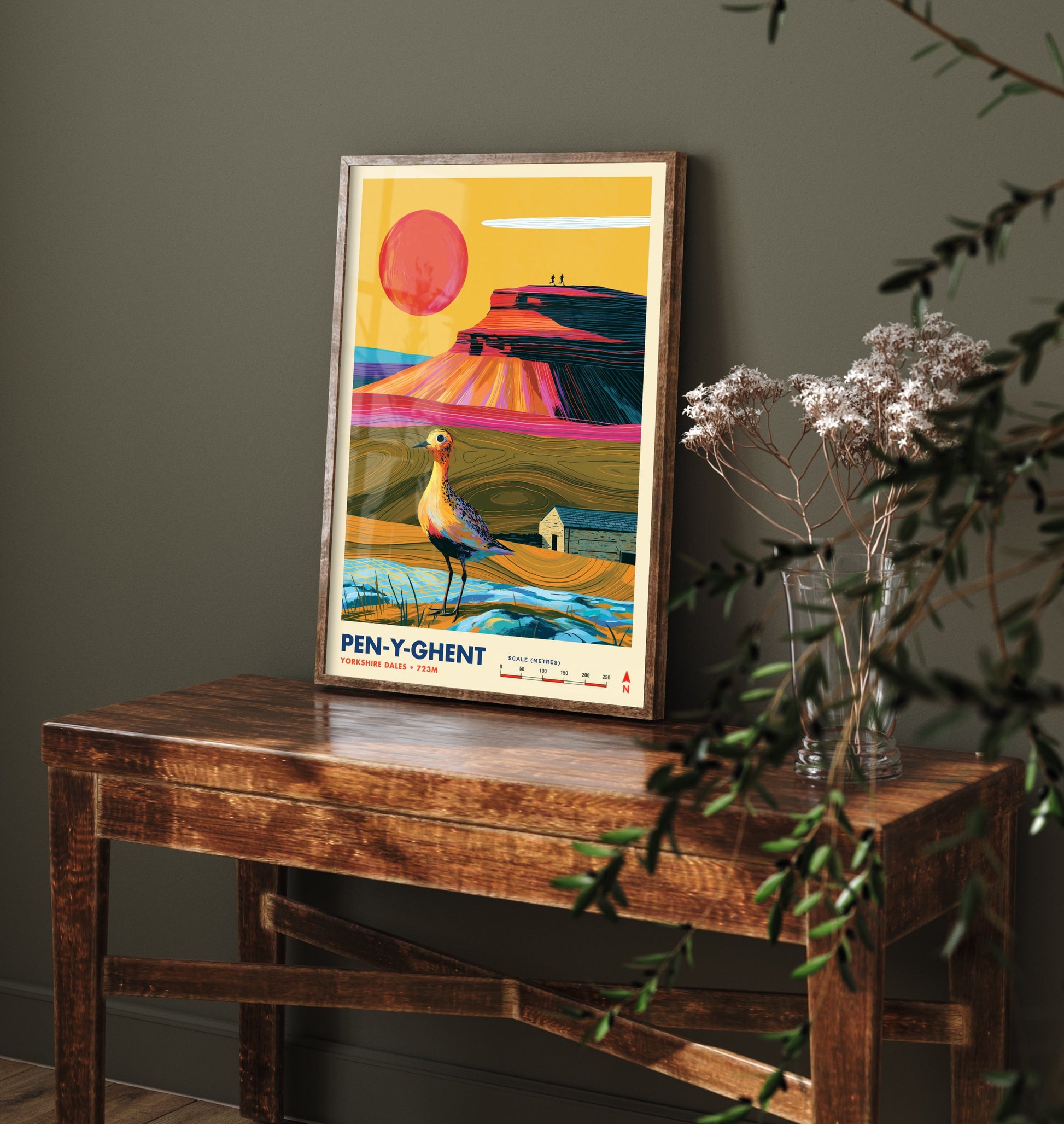 Pen-y-ghent Yorkshire Dales Travel Poster - Mountain Art Print - Vibrant Illustration - Fell Walking Hike Visit 3/3