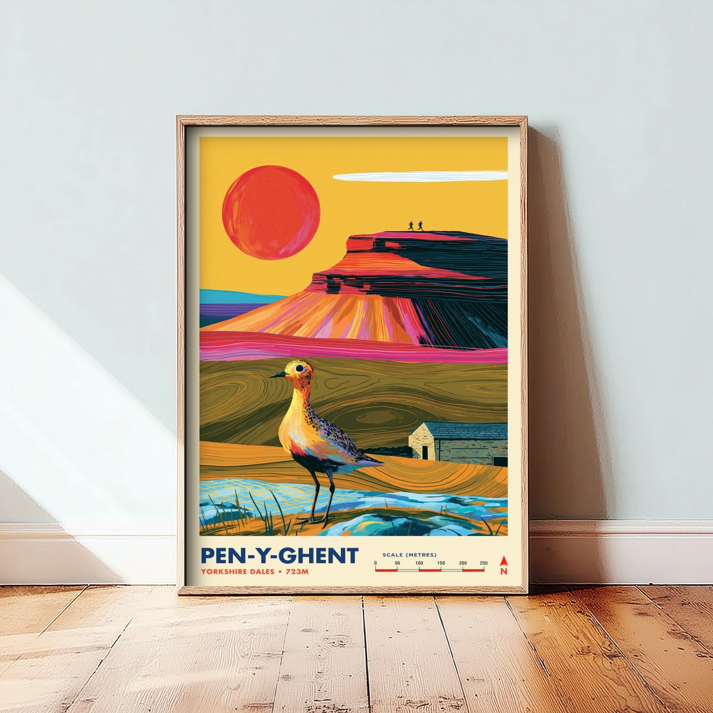 Pen-y-ghent Yorkshire Dales Travel Poster - Mountain Art Print - Vibrant Illustration - Fell Walking Hike Visit 3/3