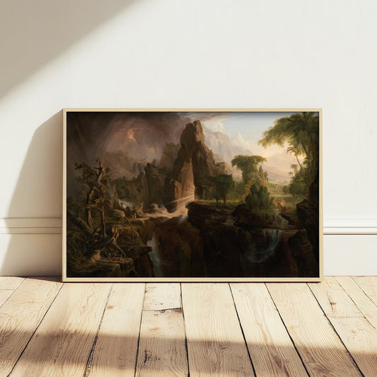 Thomas Cole - Expulsion from the Garden of Eden (1828) - Classic Painting Art Print - Adam and Eve Paradise Wilderness Landscape Poster