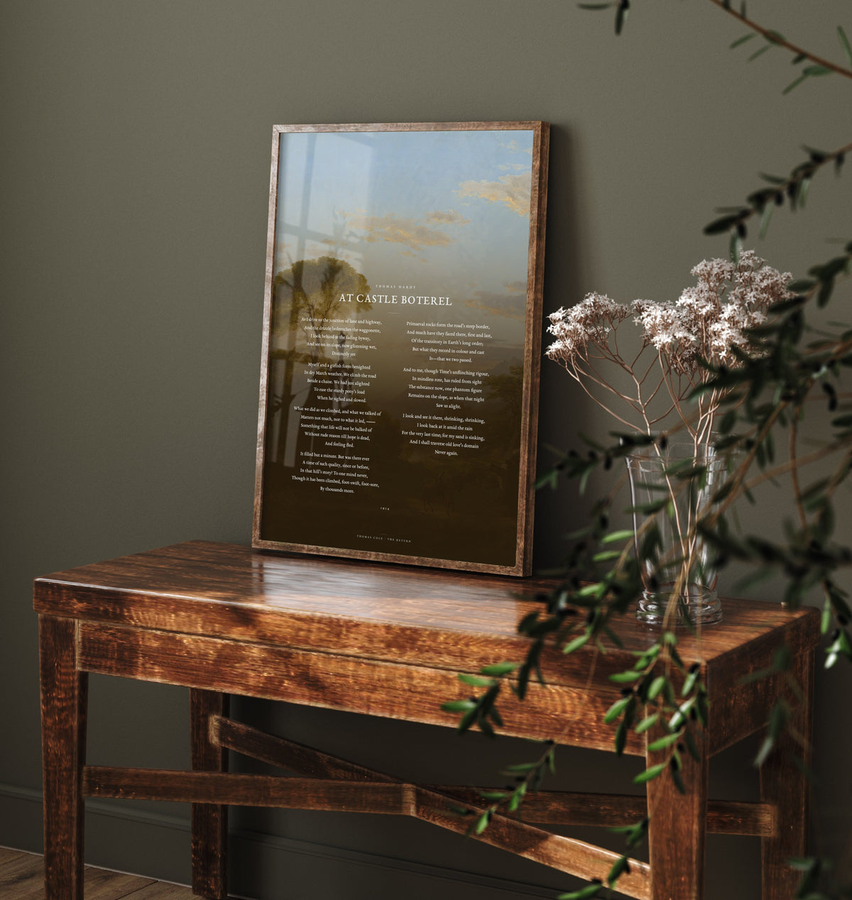 At Castle Boterel by Thomas Hardy Art Print - Full Poem over The Return Classic Landscape Painting - Cornwall Love Poetry Poster