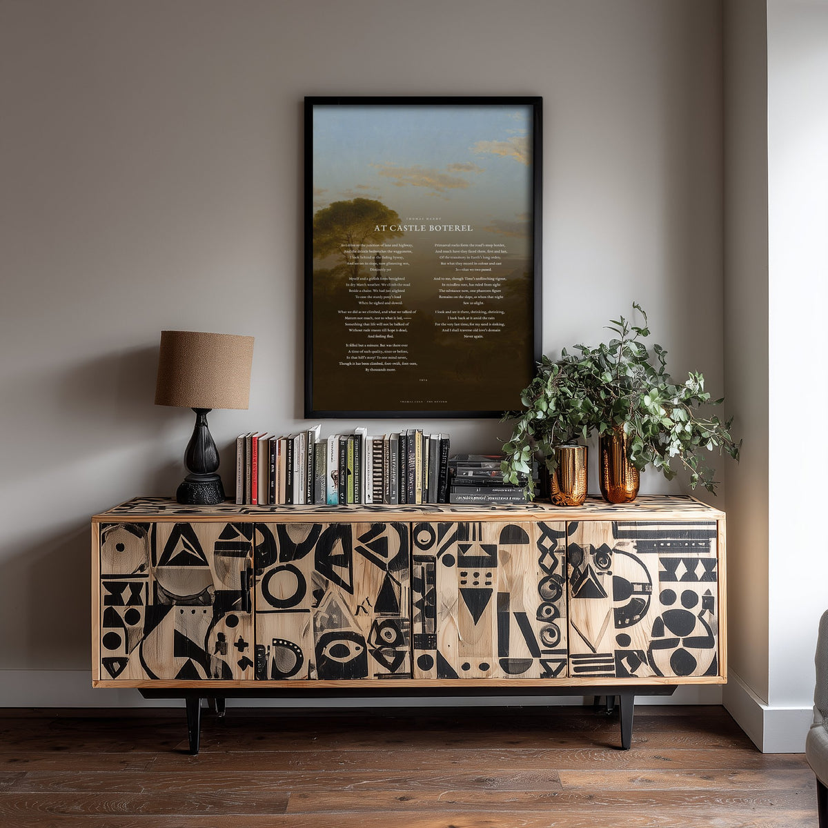At Castle Boterel by Thomas Hardy Art Print - Full Poem over The Return Classic Landscape Painting - Cornwall Love Poetry Poster