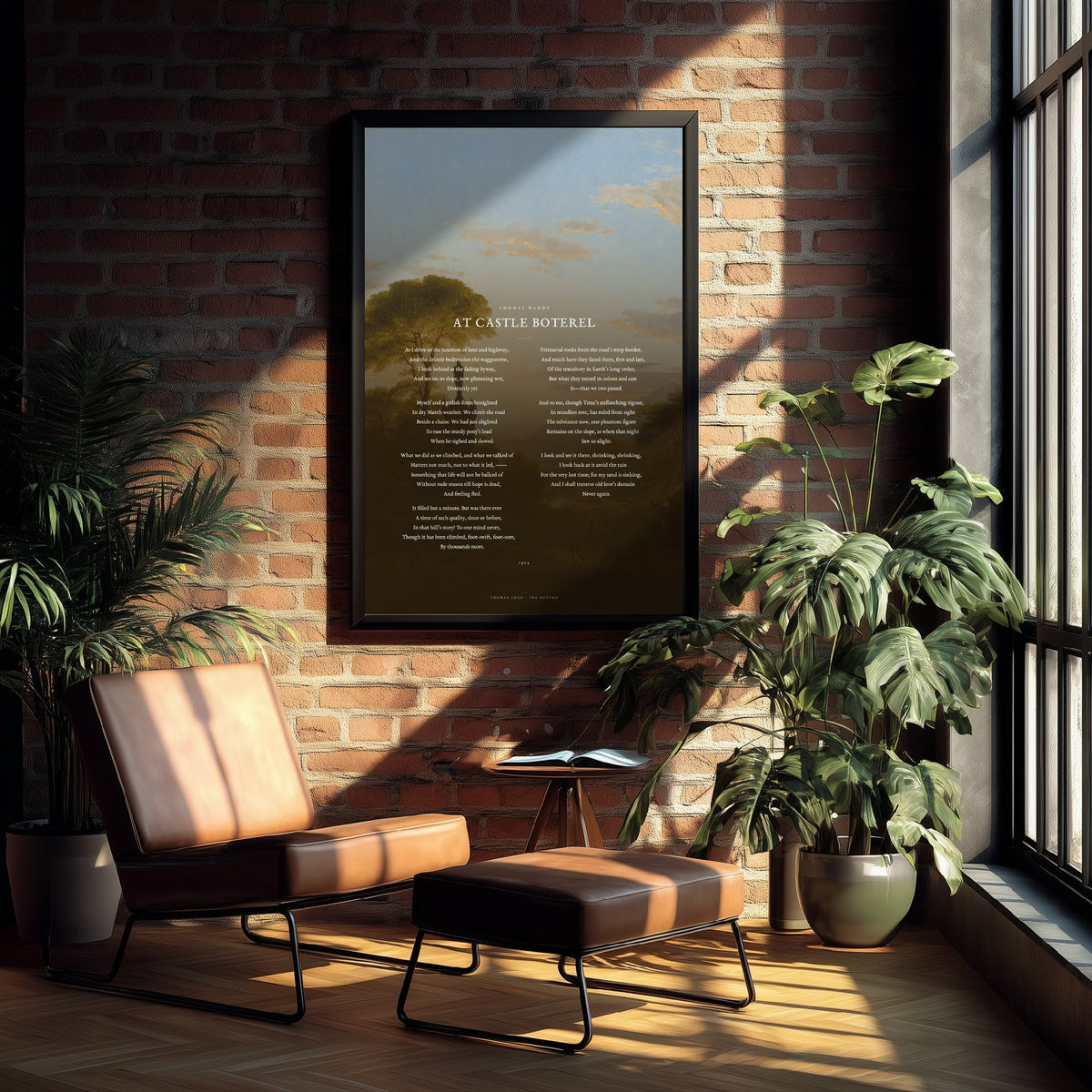 At Castle Boterel by Thomas Hardy Art Print - Full Poem over The Return Classic Landscape Painting - Cornwall Love Poetry Poster