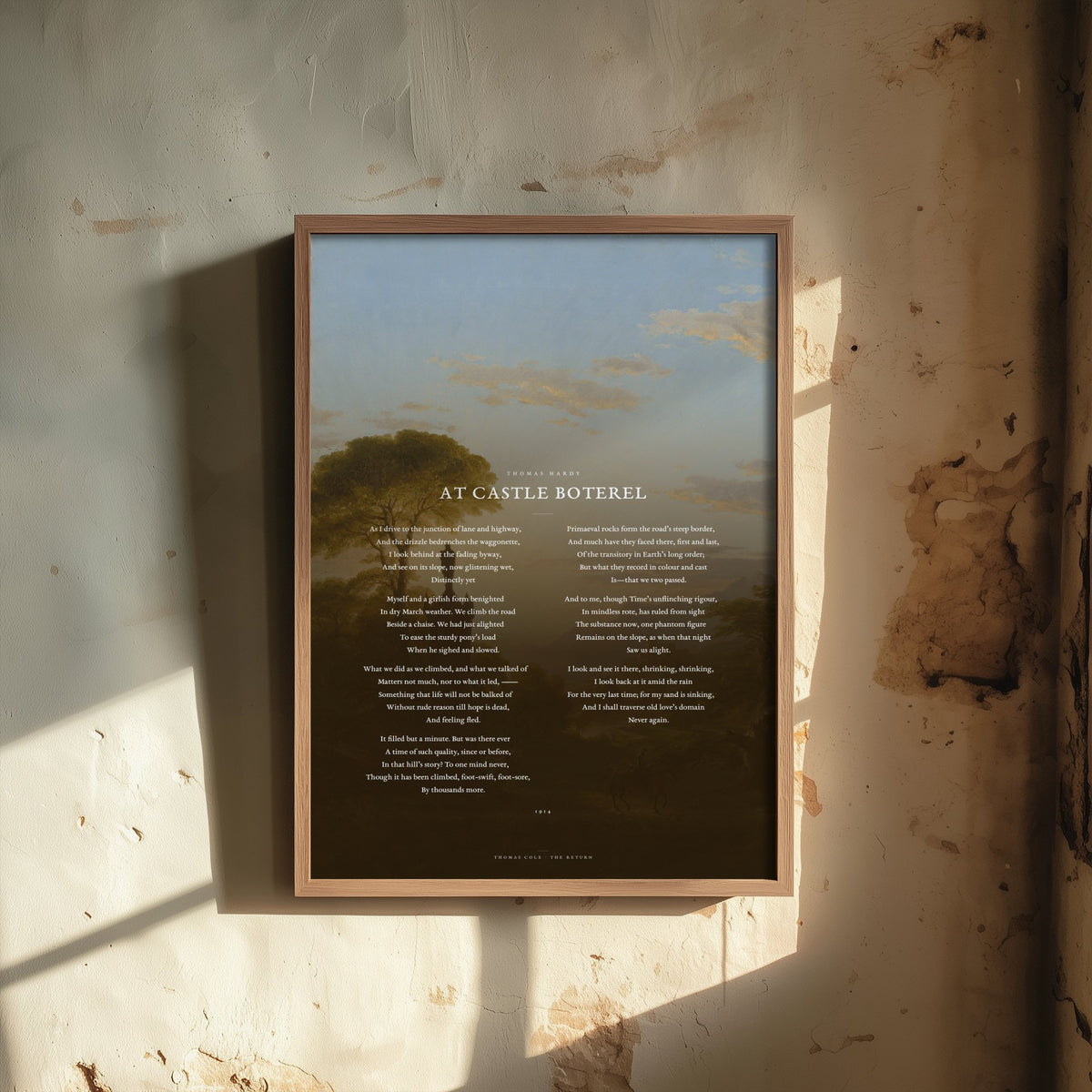 At Castle Boterel by Thomas Hardy Art Print - Full Poem over The Return Classic Landscape Painting - Cornwall Love Poetry Poster
