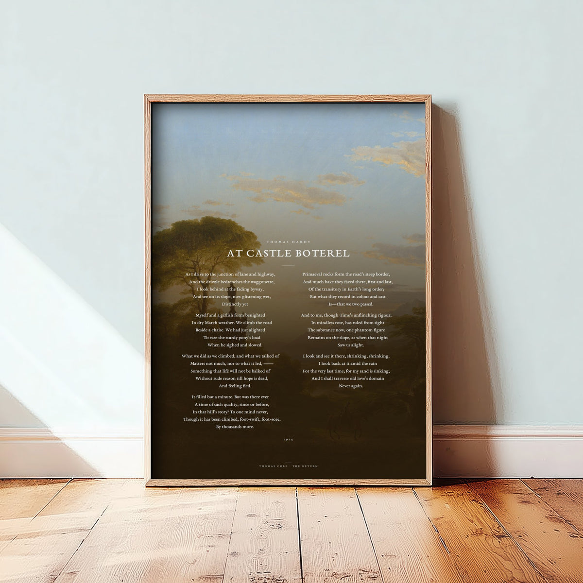 At Castle Boterel by Thomas Hardy Art Print - Full Poem over The Return Classic Landscape Painting - Cornwall Love Poetry Poster