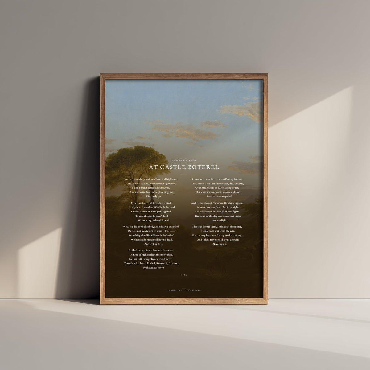 At Castle Boterel by Thomas Hardy Art Print - Full Poem over The Return Classic Landscape Painting - Cornwall Love Poetry Poster