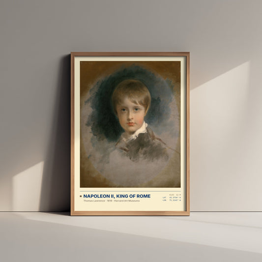 Napoleon II King of Rome by Thomas Lawrence Art Print - 1819 Romantic Classic Painting Poster - Child Portrait Harvard Gallery Surveymono