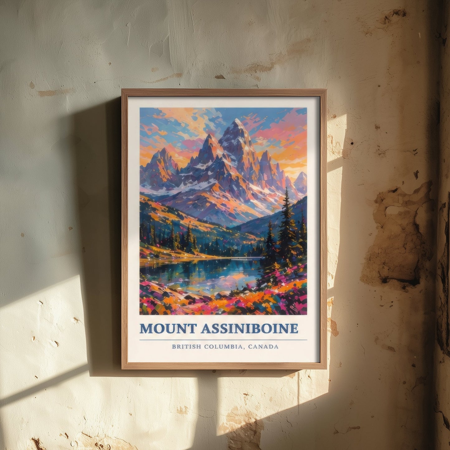 Mount Assiniboine Travel Poster - Art Print - Vibrant Mountain Illustration - British Columbia Wall Art 1/3