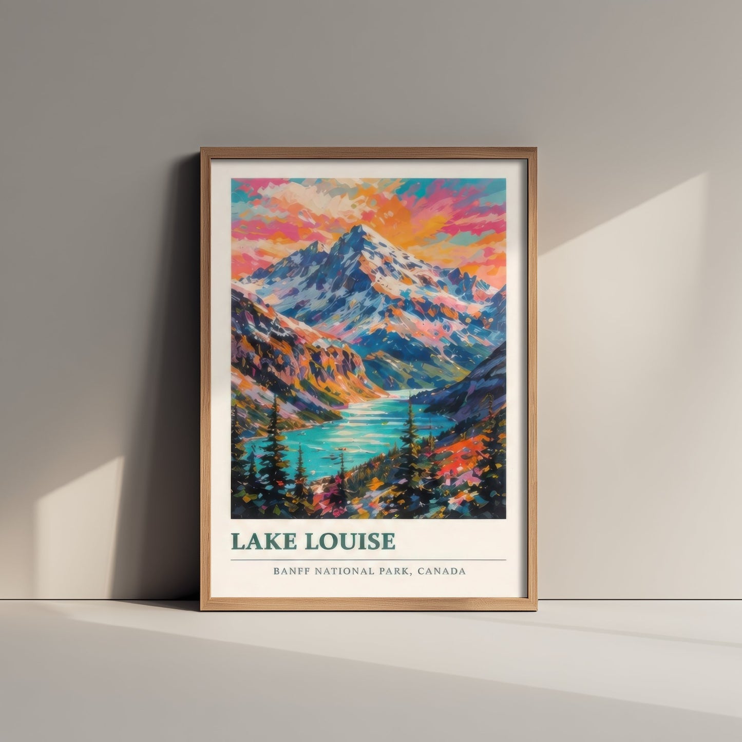 Lake Louise Banff Travel Poster - Art Print - Vibrant Mountain Illustration - Canada Wall Art 2/3