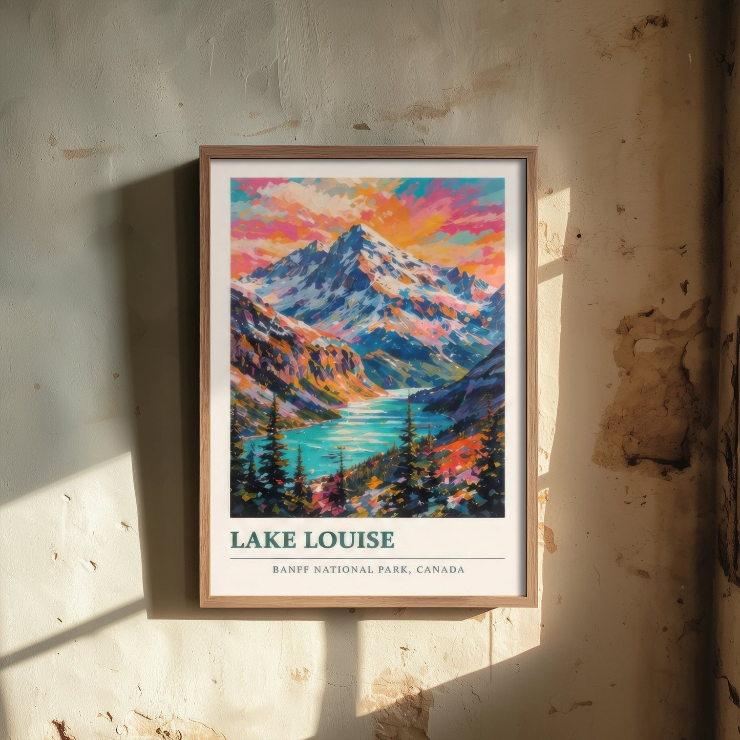 Lake Louise Banff Travel Poster - Art Print - Vibrant Mountain Illustration - Canada Wall Art 2/3