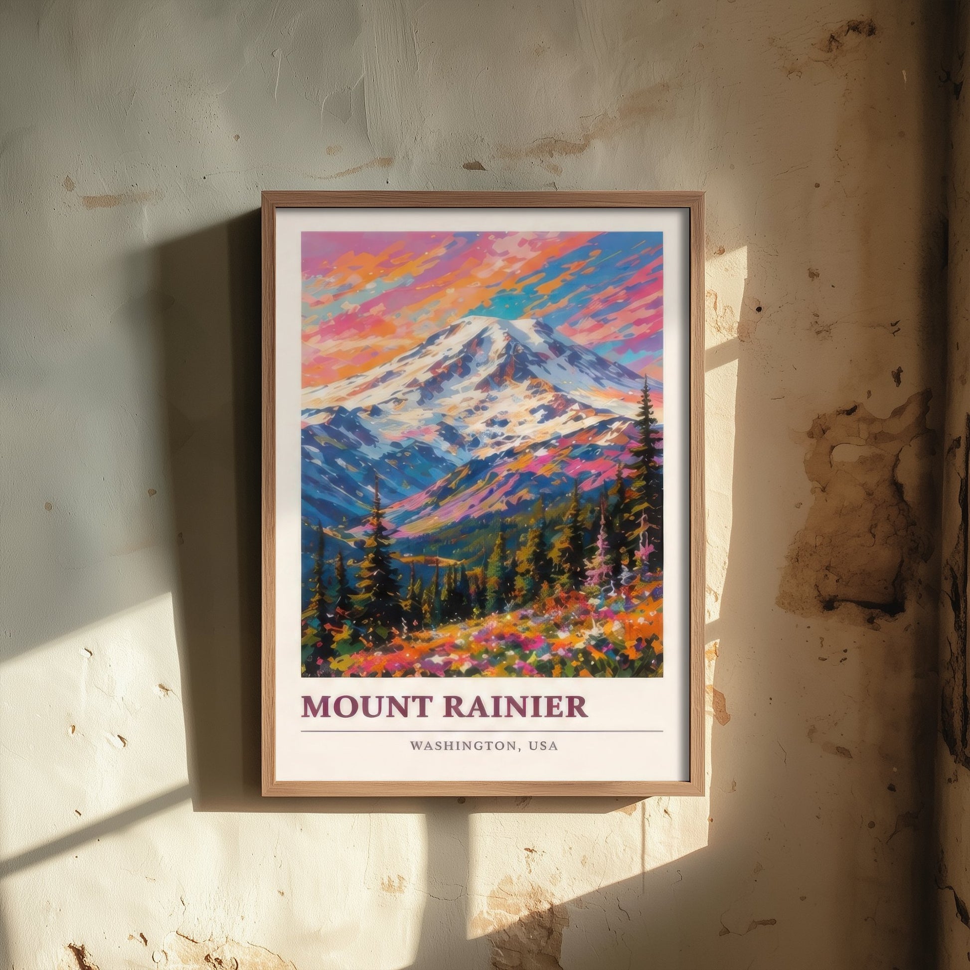 Mount Rainier Washington Travel Poster - Art Print - Vibrant Mountain Illustration - USA Wall Art 3/3