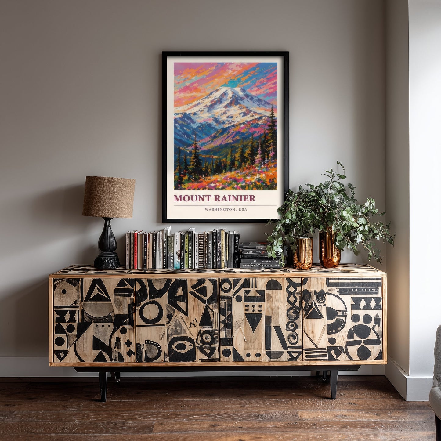 Mount Rainier Washington Travel Poster - Art Print - Vibrant Mountain Illustration - USA Wall Art 3/3